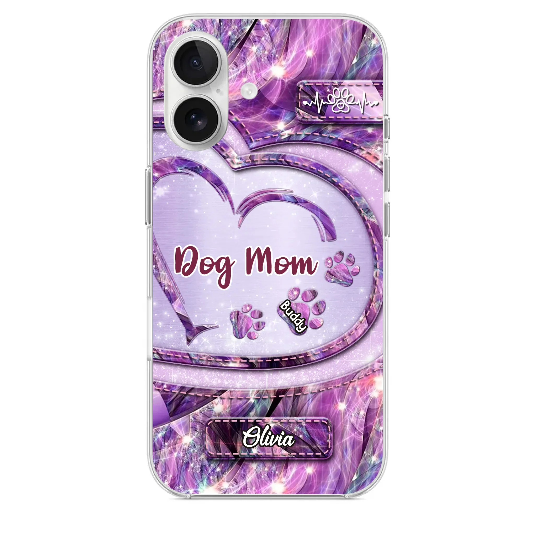 Paw Prints On My Heart - Dog Personalized Custom Clear Phone Case - Gift For Pet Owners, Pet Lovers