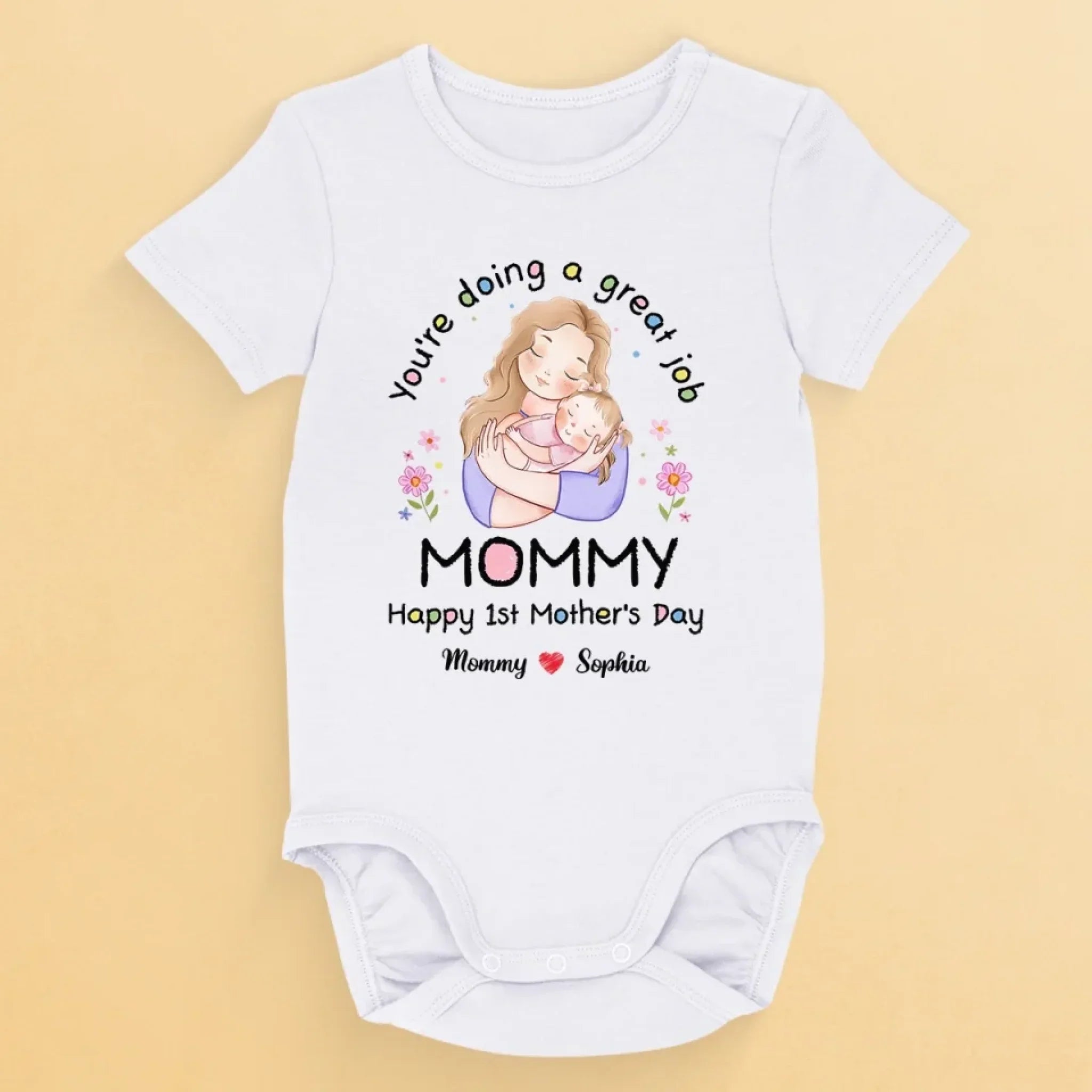 Mom, You’re The Best - Family Personalized Custom Baby Onesie - Mother's Day, Baby Shower Gift, Gift For First Mom