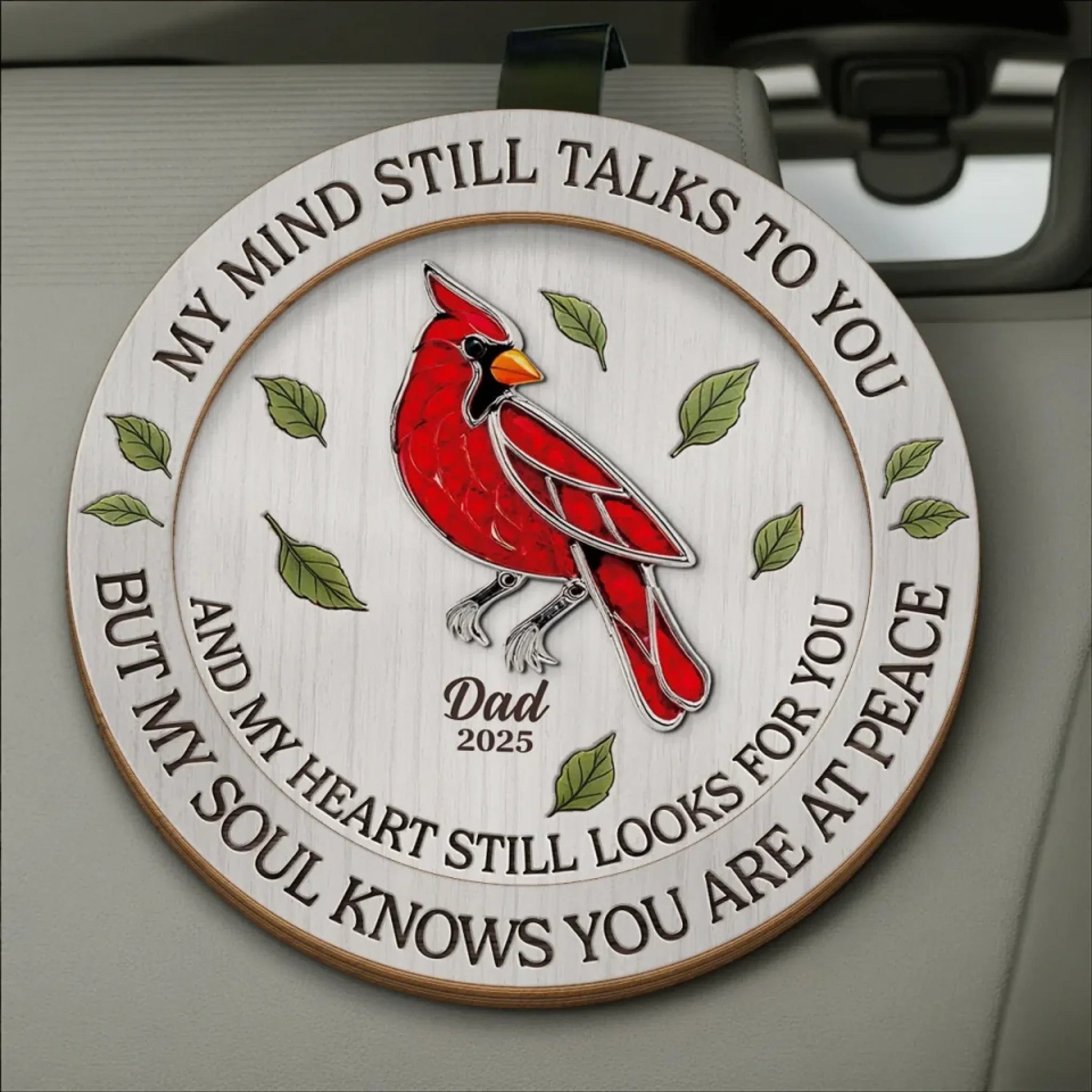 Always In My Heart - Memorial Personalized Custom Car Visor Clip - Sympathy Gift For Family Members