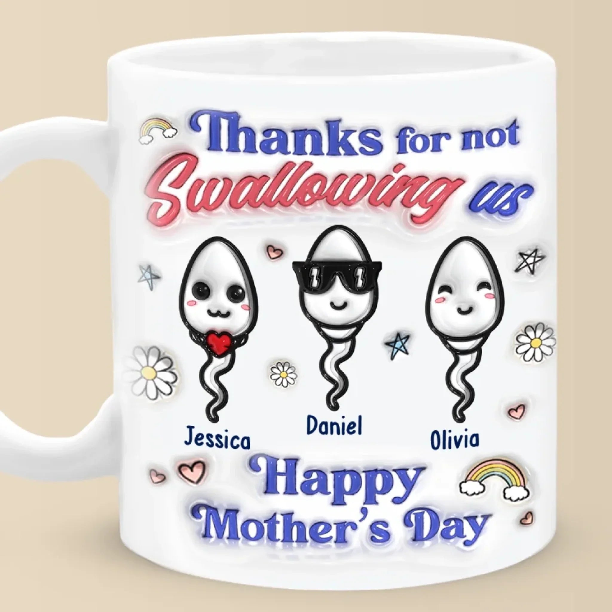 You Really Took One For The Team - Family Personalized Custom 3D Inflated Effect Printed Mug - Mother's Day, Gift For Mom