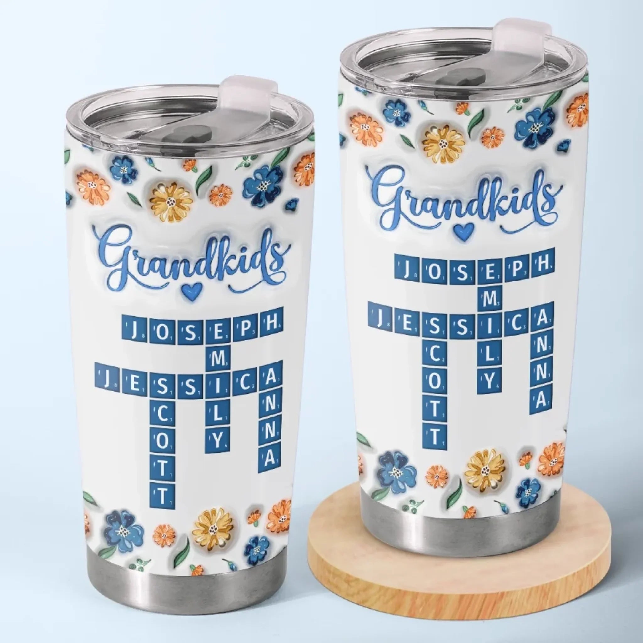 Pieces Of My Heart - Family Personalized Custom 3D Inflated Effect Printed Tumbler - Mother's Day, Gift For Mom, Grandma