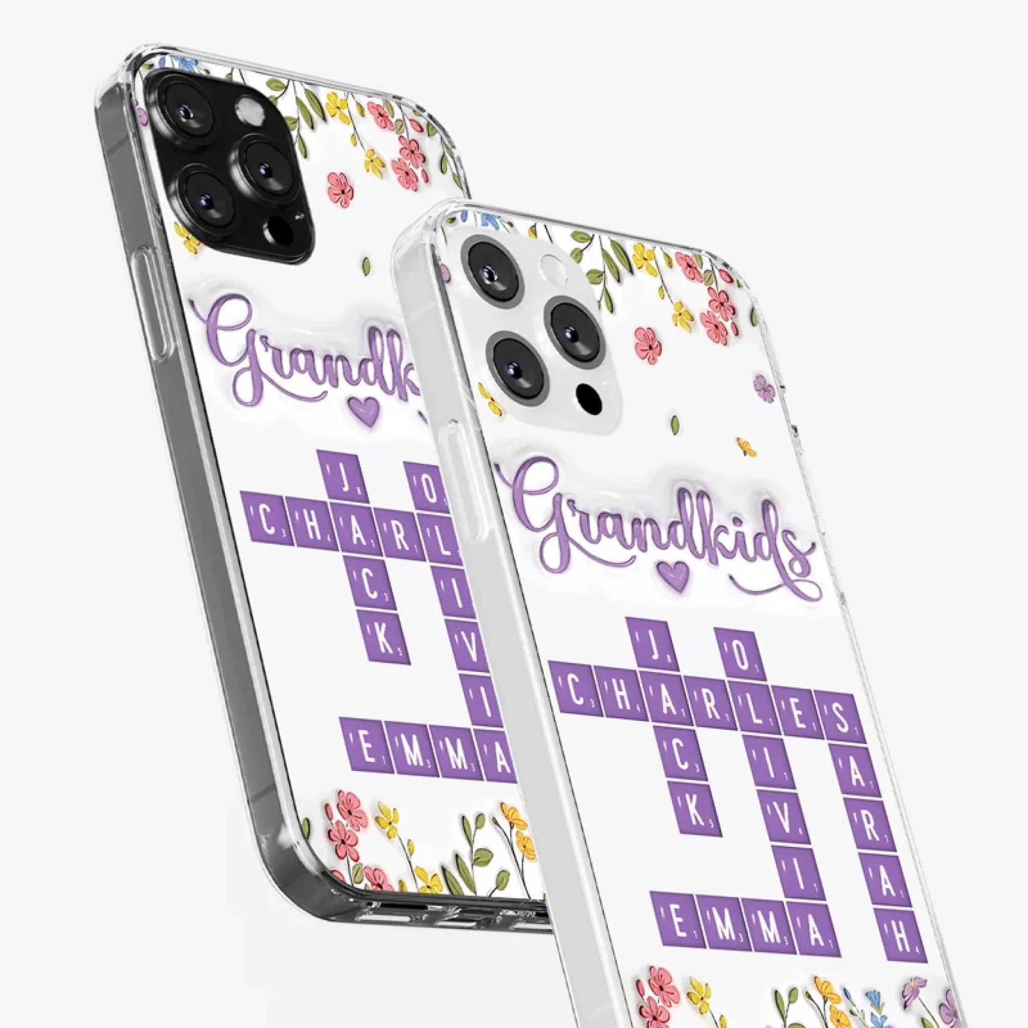 Tiny Names, Endless Love - Family Personalized Custom 3D Inflated Effect Printed Clear Phone Case - Mother's Day, Gift For Mom, Grandma