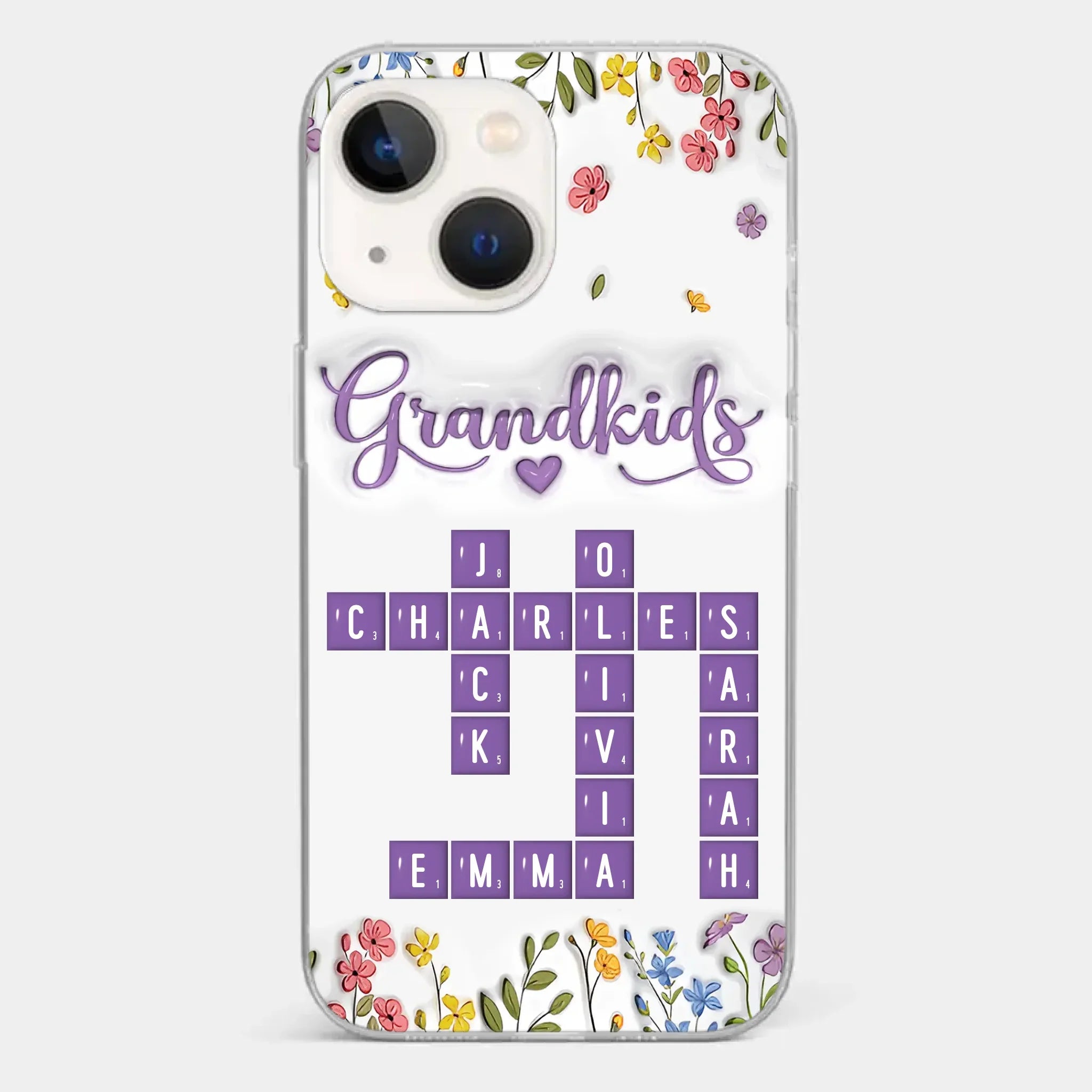 Tiny Names, Endless Love - Family Personalized Custom 3D Inflated Effect Printed Clear Phone Case - Mother's Day, Gift For Mom, Grandma