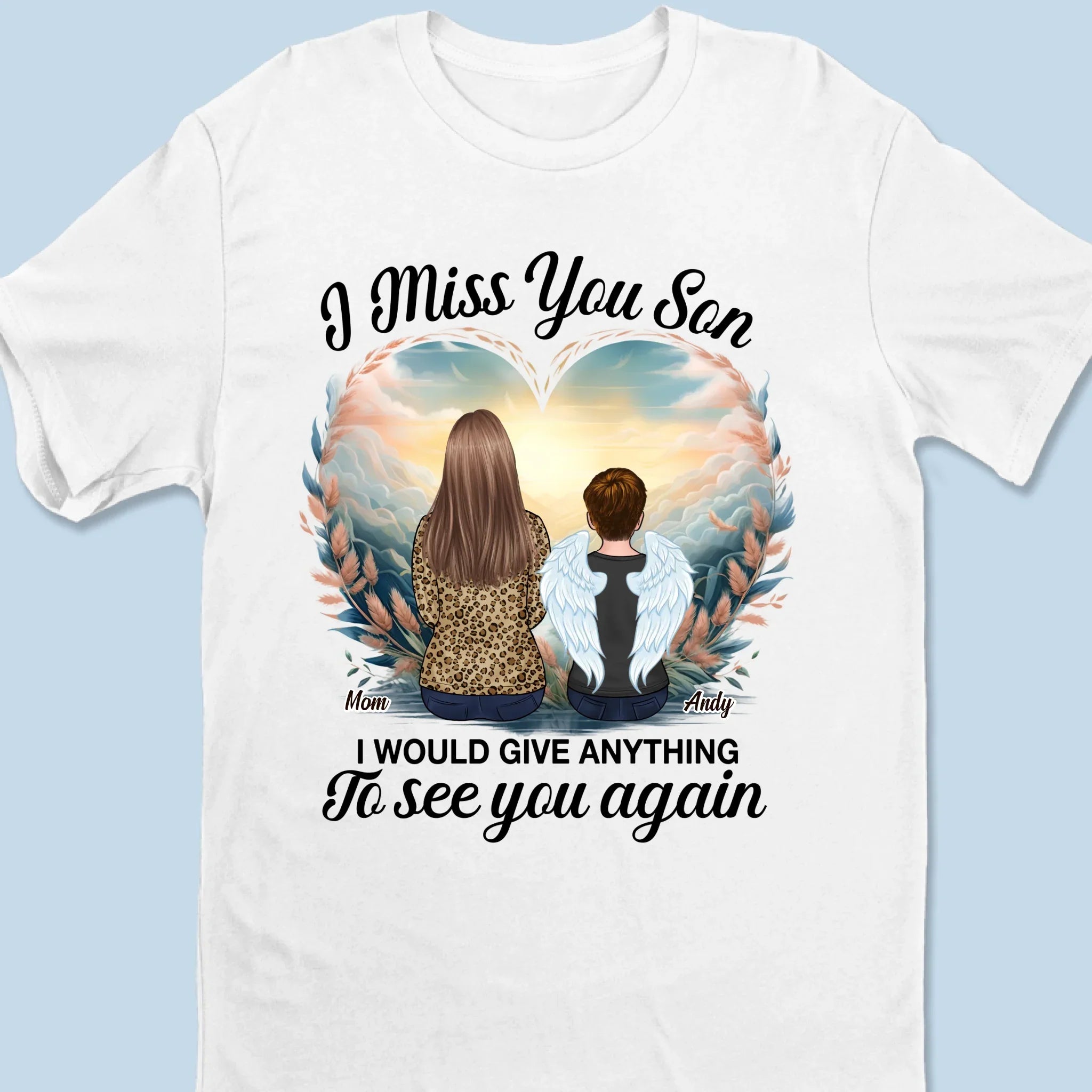 Love Remains Beyond Goodbye - Memorial Personalized Custom Unisex T-shirt, Premium T-shirt, Hoodie - Sympathy Gift For Family Members, Daughter, Son