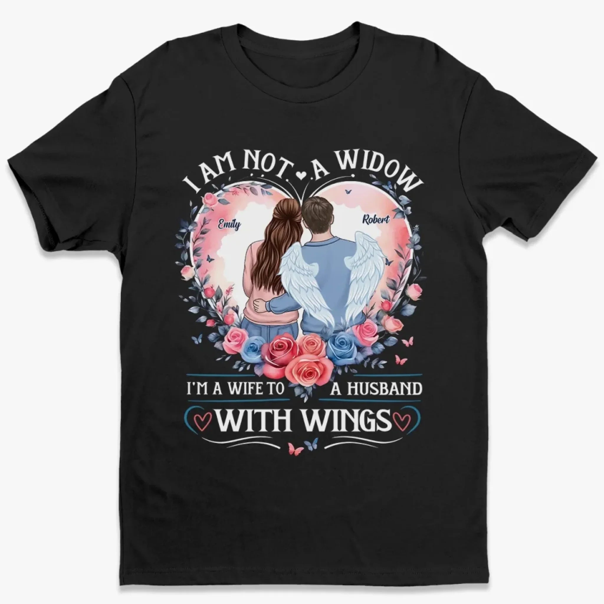 A Wife’s Love Is Eternal - Memorial Personalized Custom Unisex T-shirt, Premium T-shirt, Hoodie - Sympathy Gift For Husband Wife, Anniversary