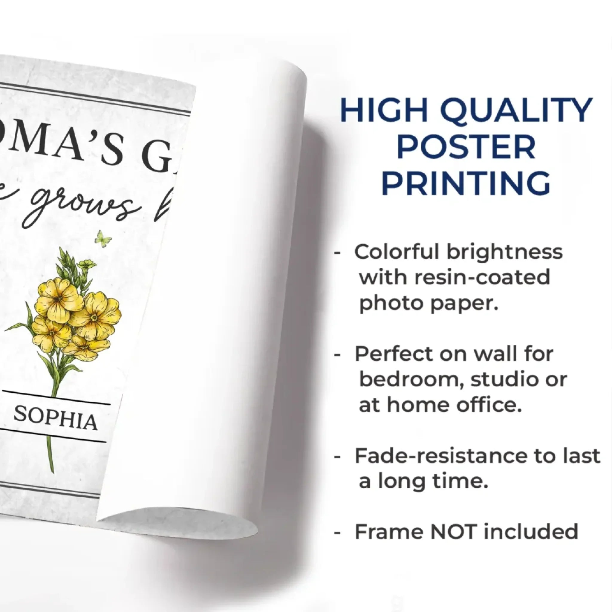 Watered By Hugs & Sunshine - Family Personalized Custom Horizontal Poster - Mother's Day, Gift For Mom, Grandma