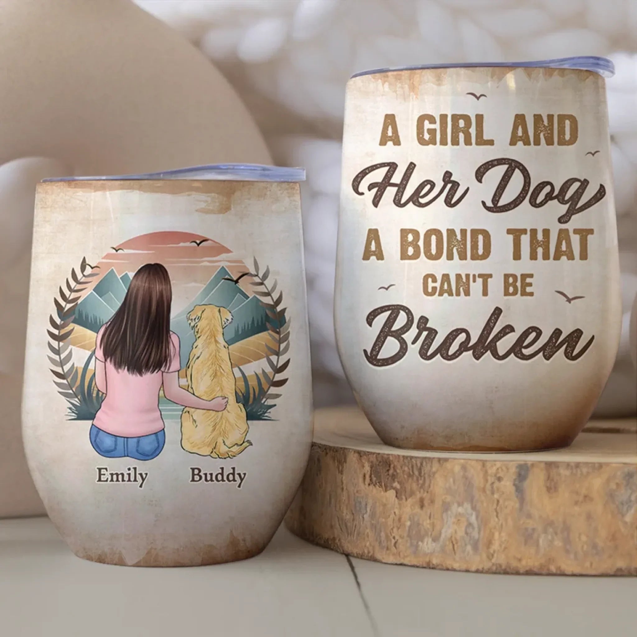 Loyal Love, Furry Hugs - Dog Personalized Custom Wine Tumbler - Mother's Day, Gift For Pet Owners, Pet Lovers