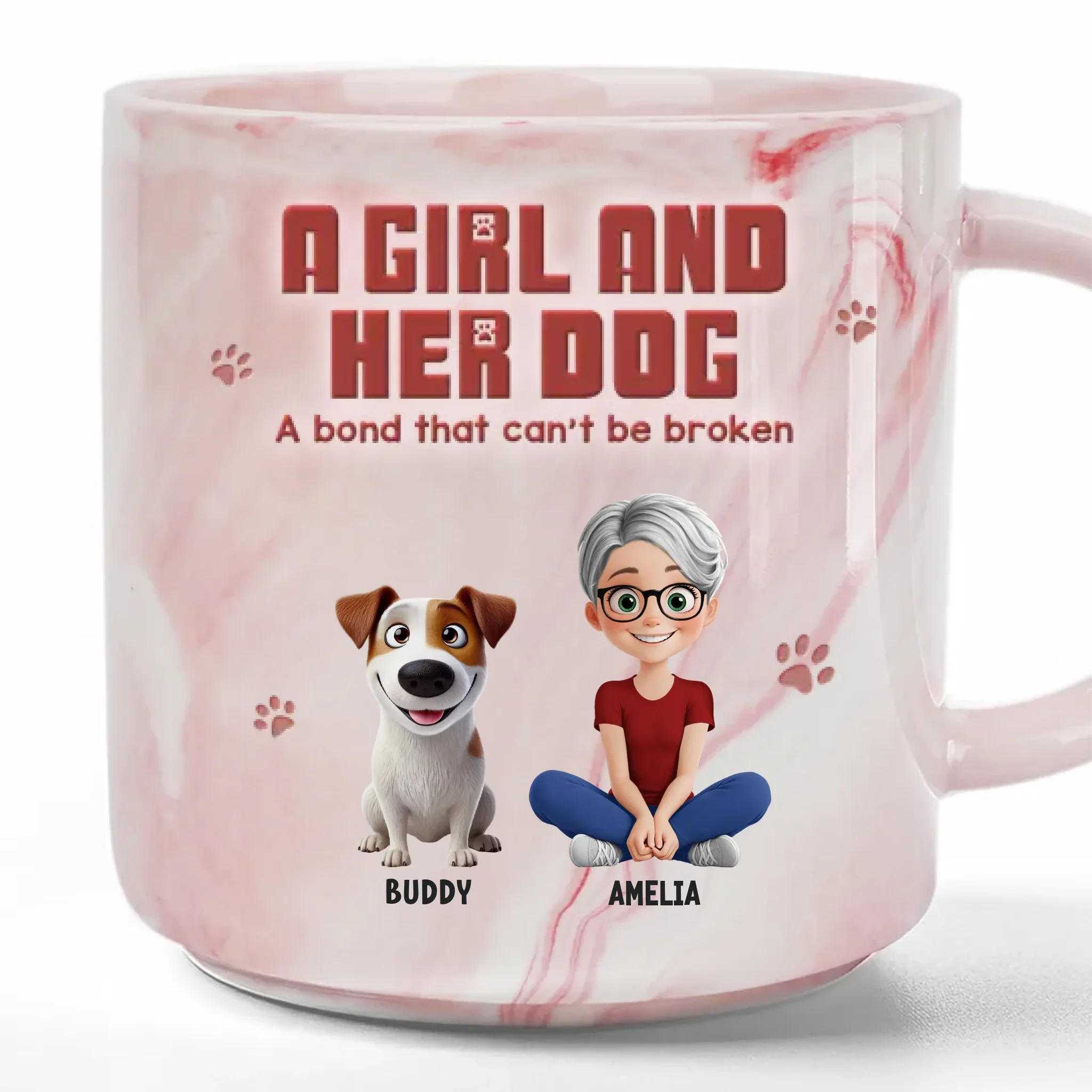 Furry Soulmate For Life - Dog Personalized Custom Marble Mug - Gift For Pet Owners, Pet Lovers