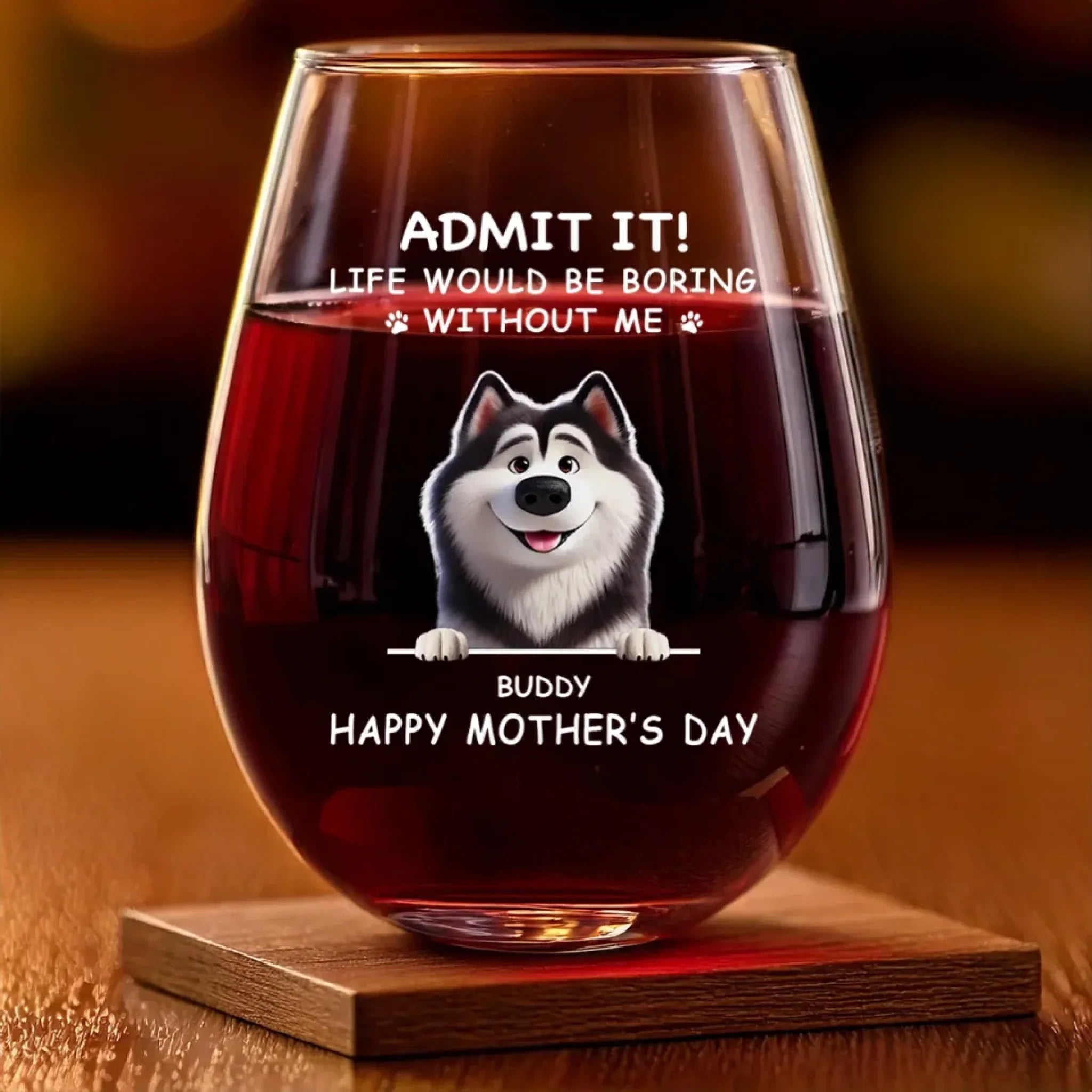 I’m The Reason For The Fur And The Fun - Dog & Cat Personalized Custom Wine Glass - Mother's Day, Gift For Pet Owners, Pet Lovers