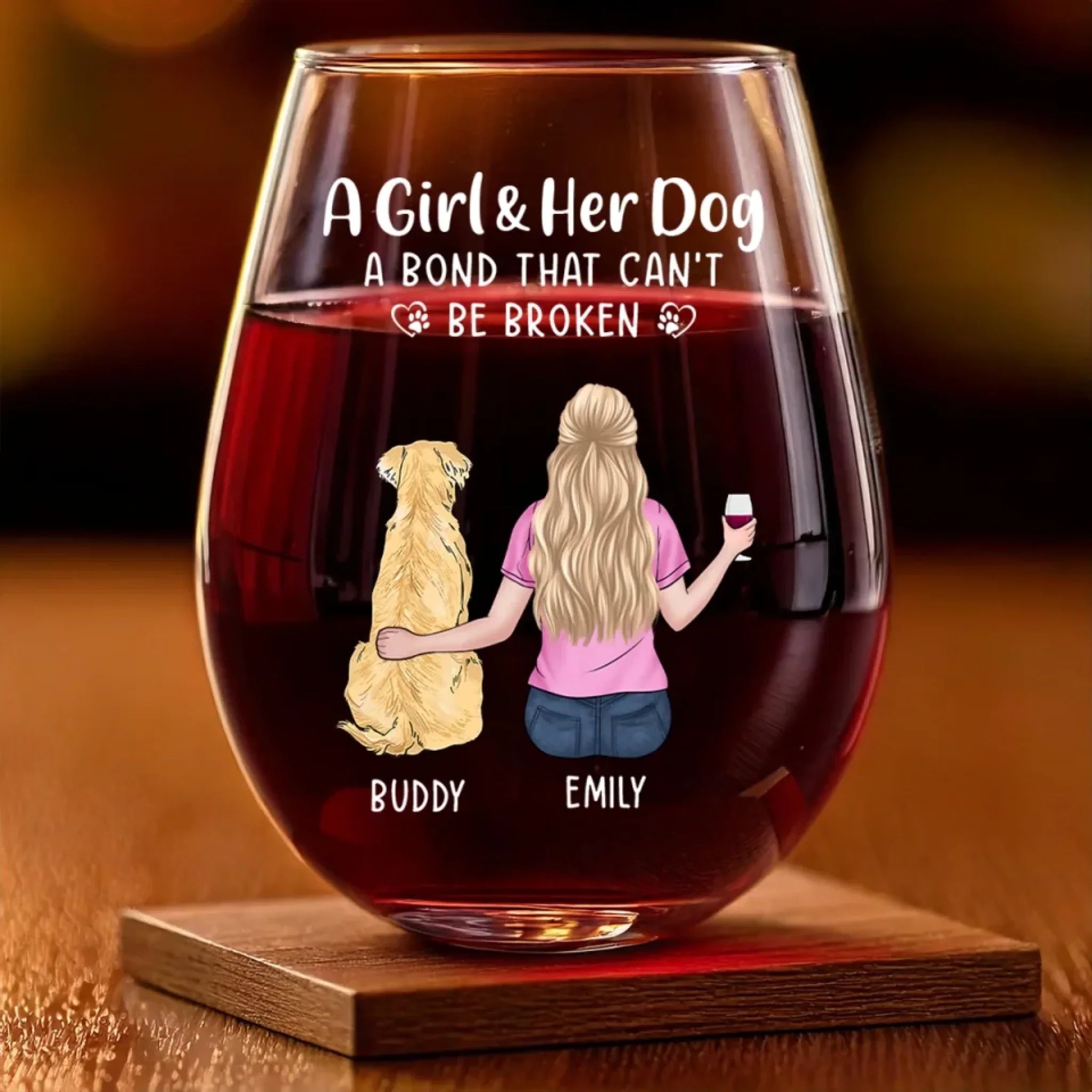 My Dog, My Therapist - Dog Personalized Custom Wine Glass - Mother's Day, Gift For Pet Owners, Pet Lovers