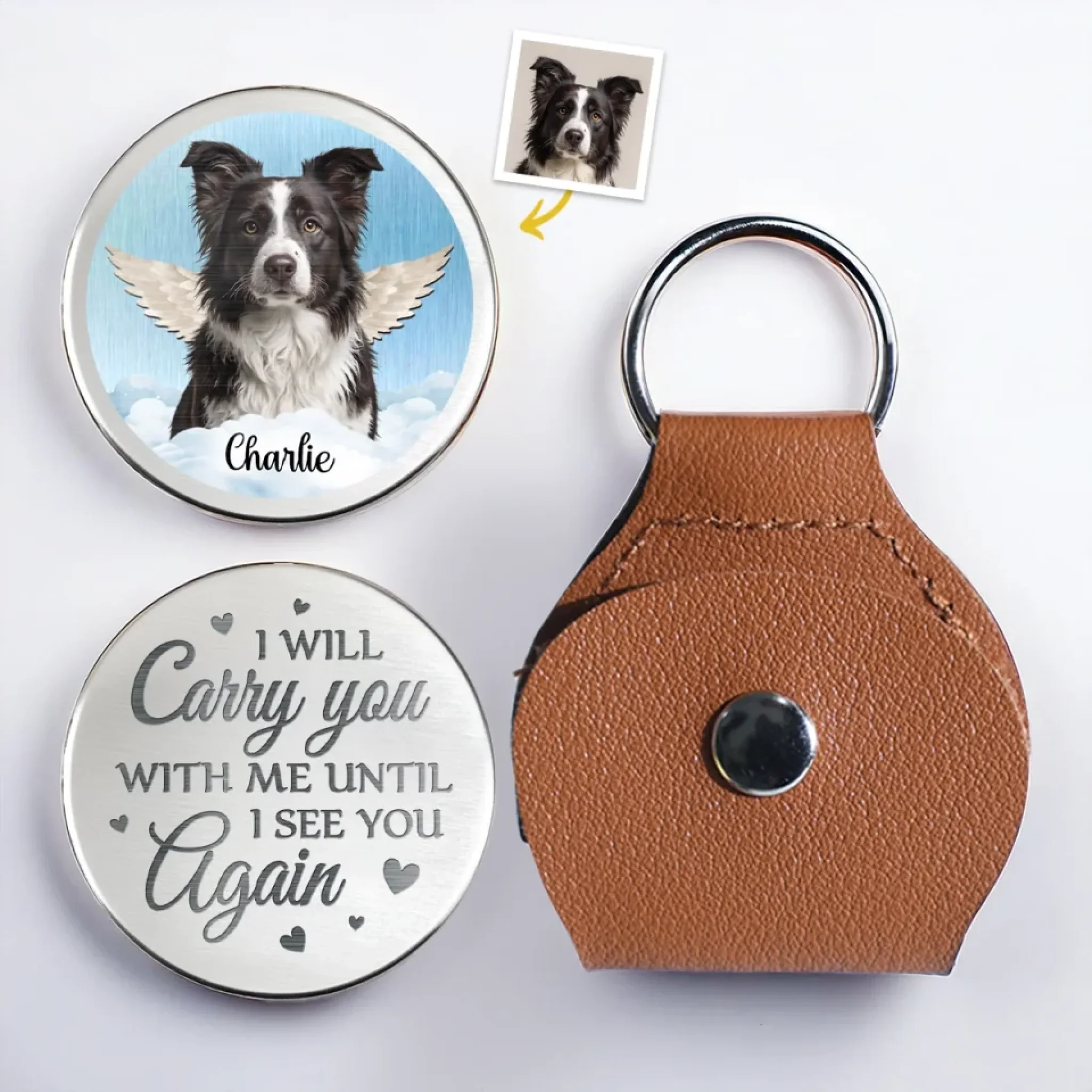 Custom Photo Gone But Not Forgotten, Forever Loved - Memorial Personalized Custom Pocket Hug - Sympathy Gift For Pet Owners, Pet Lovers