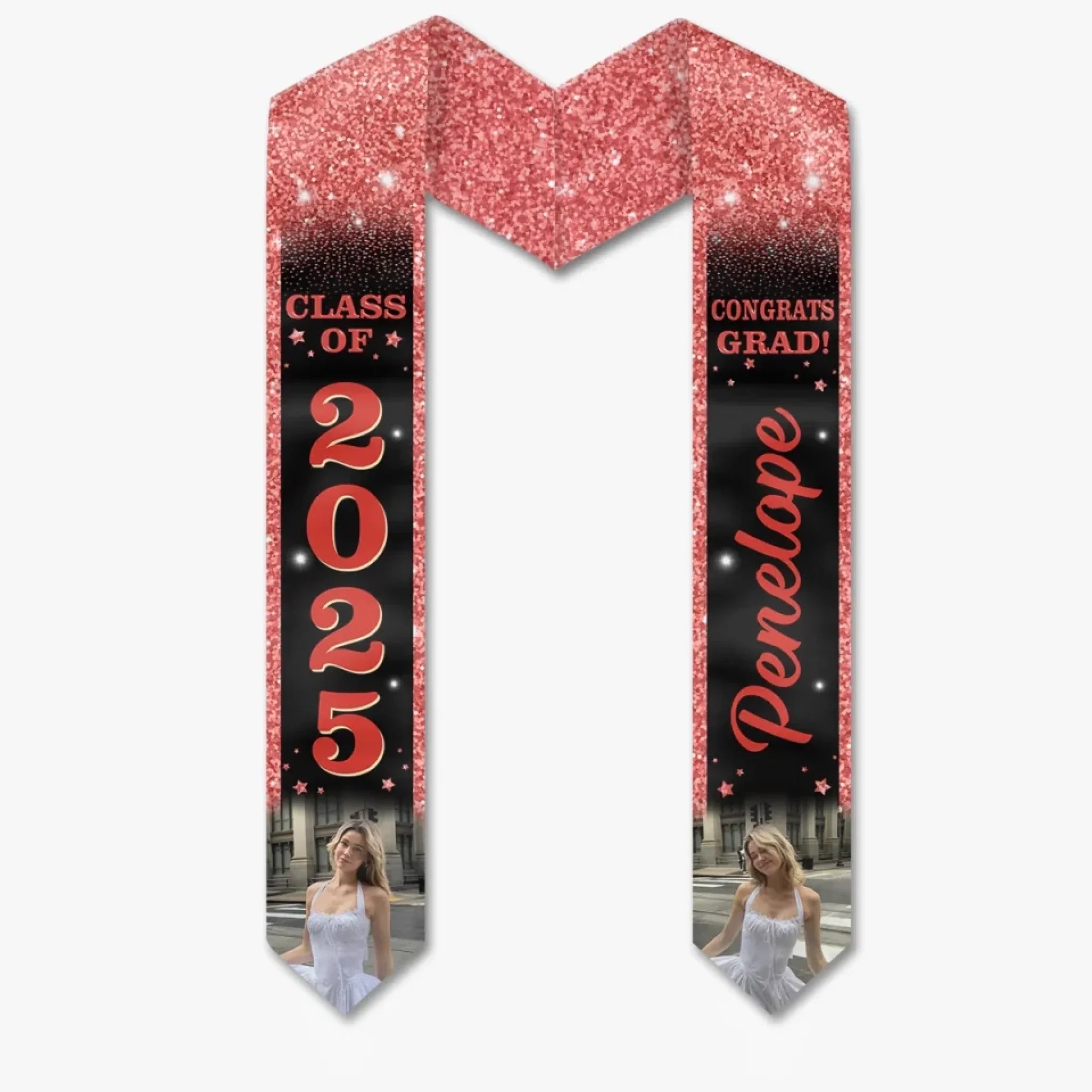 Custom Photo The Future Looks Good On You - Family Personalized Custom Triangle Graduation Stole - Graduation Gift For Family Members, Siblings, Brothers, Sisters