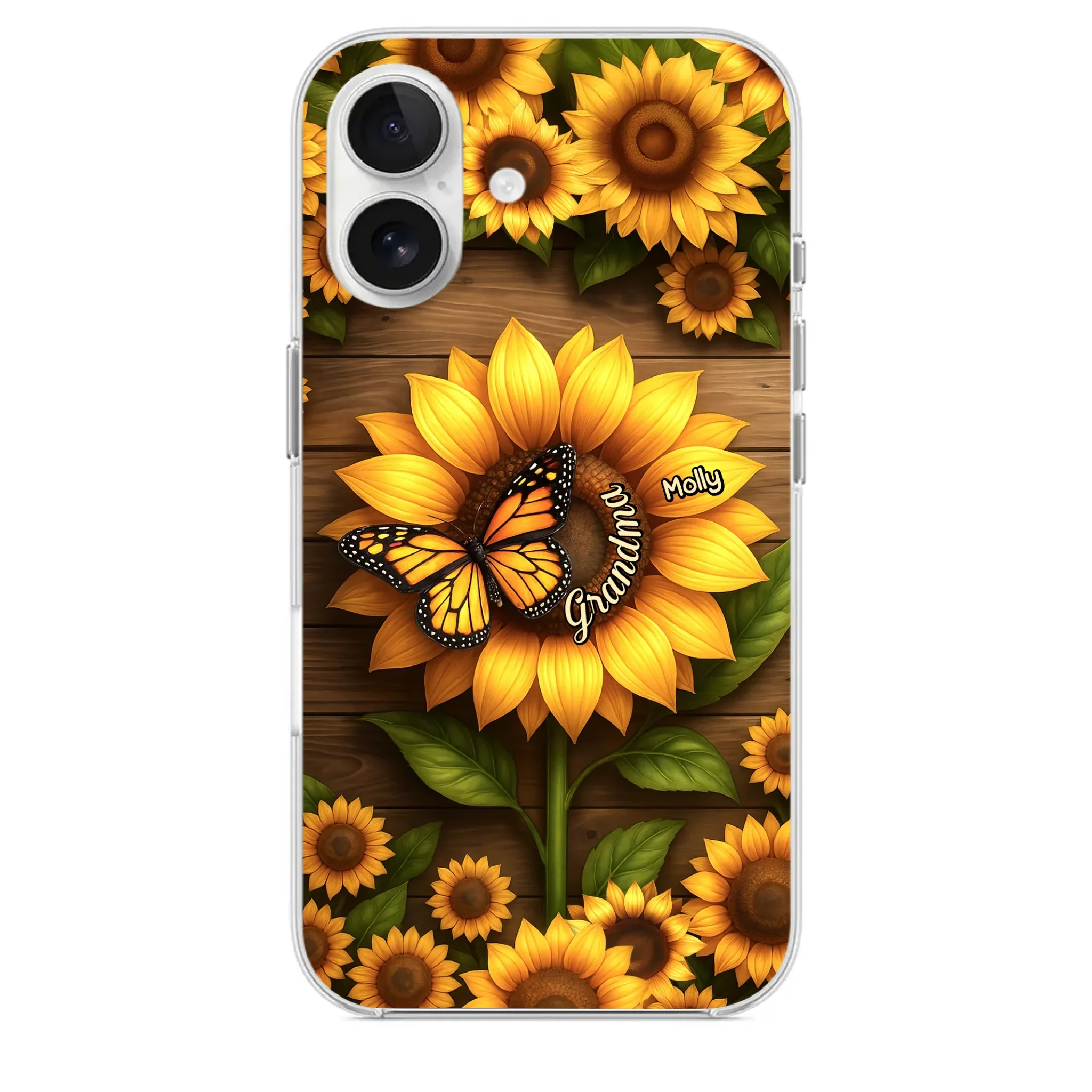 Planted With Love, Blossomed With Grandkids - Family Personalized Custom Clear Phone Case - Mother's Day, Gift For Mom, Grandma
