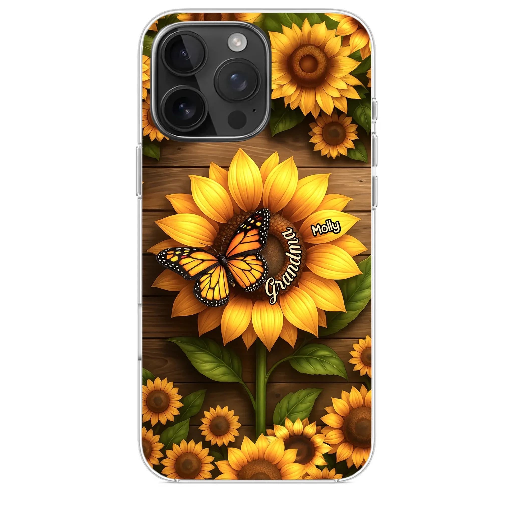 Planted With Love, Blossomed With Grandkids - Family Personalized Custom Clear Phone Case - Mother's Day, Gift For Mom, Grandma