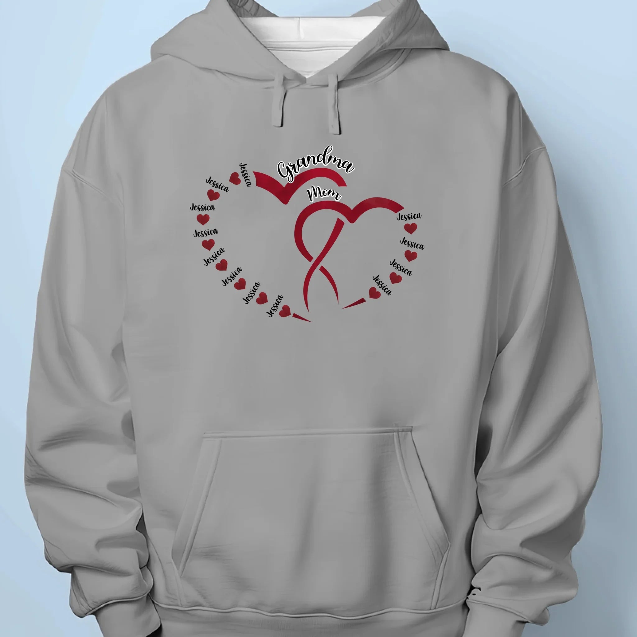 Love Begins With Her, And Grows With Us - Family Personalized Custom Unisex T-shirt, Premium T-shirt, Hoodie - Mother's Day, Gift For Mom, Grandma
