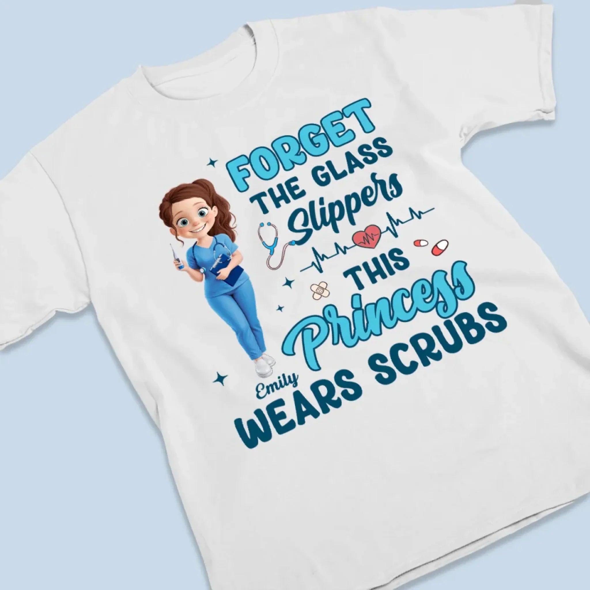 This Princess Wears Scrubs - Nurse Personalized Custom Unisex T-shirt, Premium T-shirt, Hoodie - Appreciation, Thank You Gift, Nurse Life, Doctor Life