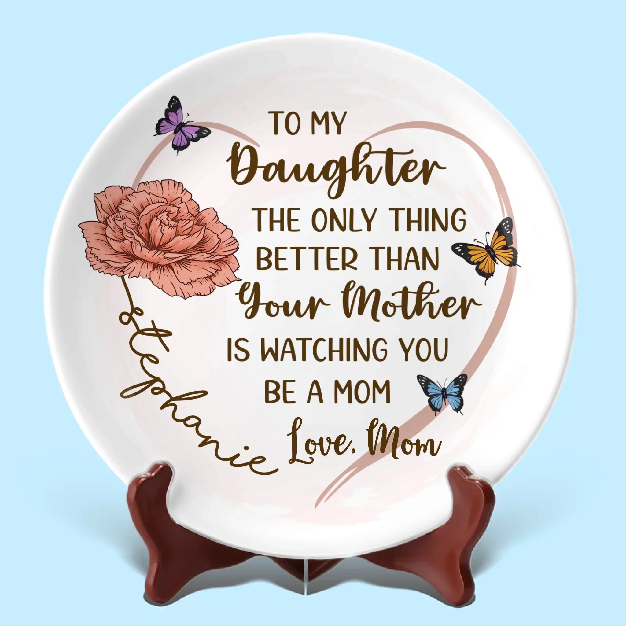 My Heart Grows Bigger With You In It - Family Personalized Custom Ceramic Plate - Mother's Day, Gift For Mom, Daughter