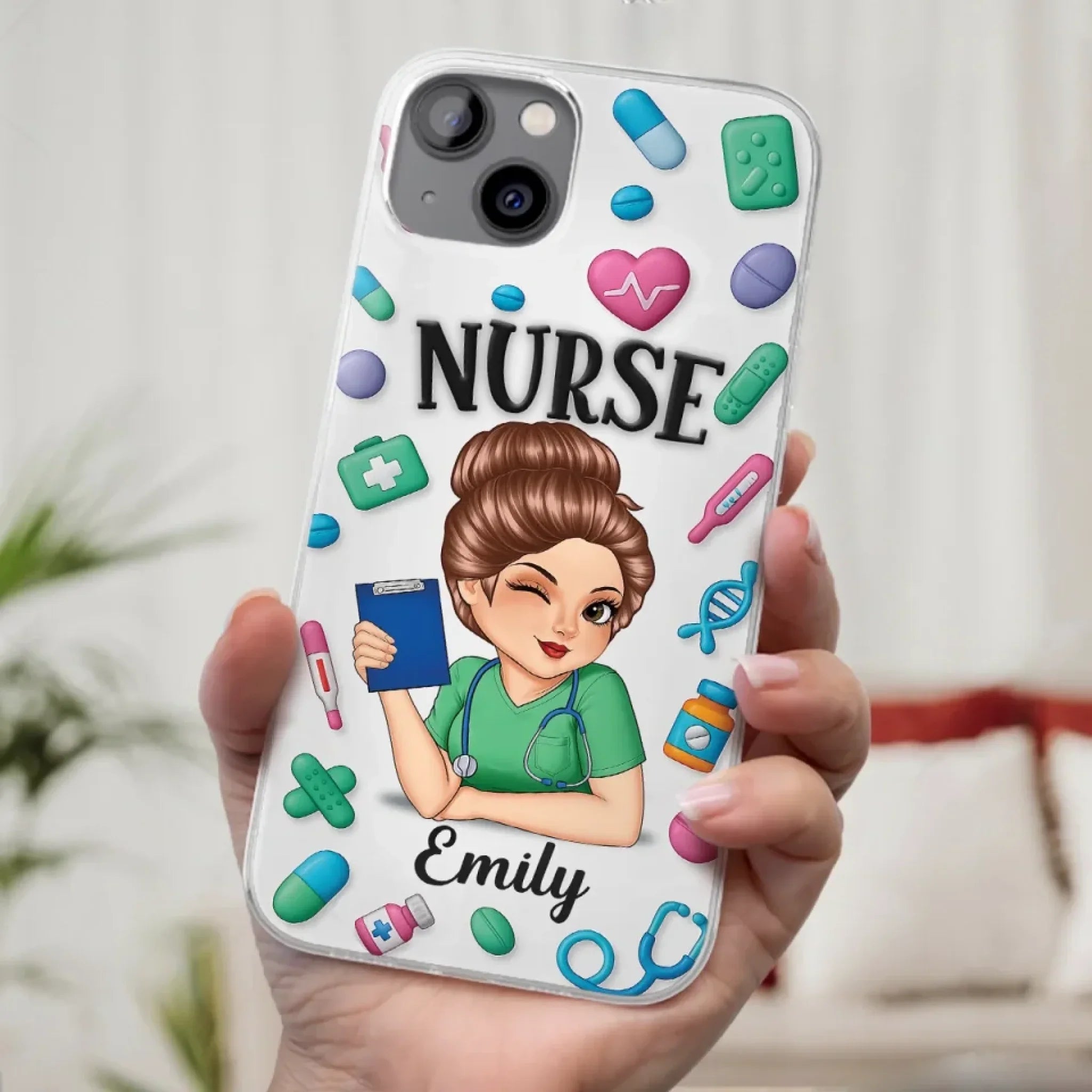 Nurse Life, Best Life - Nurse Personalized Custom 3D Inflated Effect Printed Clear Phone Case - Appreciation, Thank You Gift, Nurse Life, Doctor Life