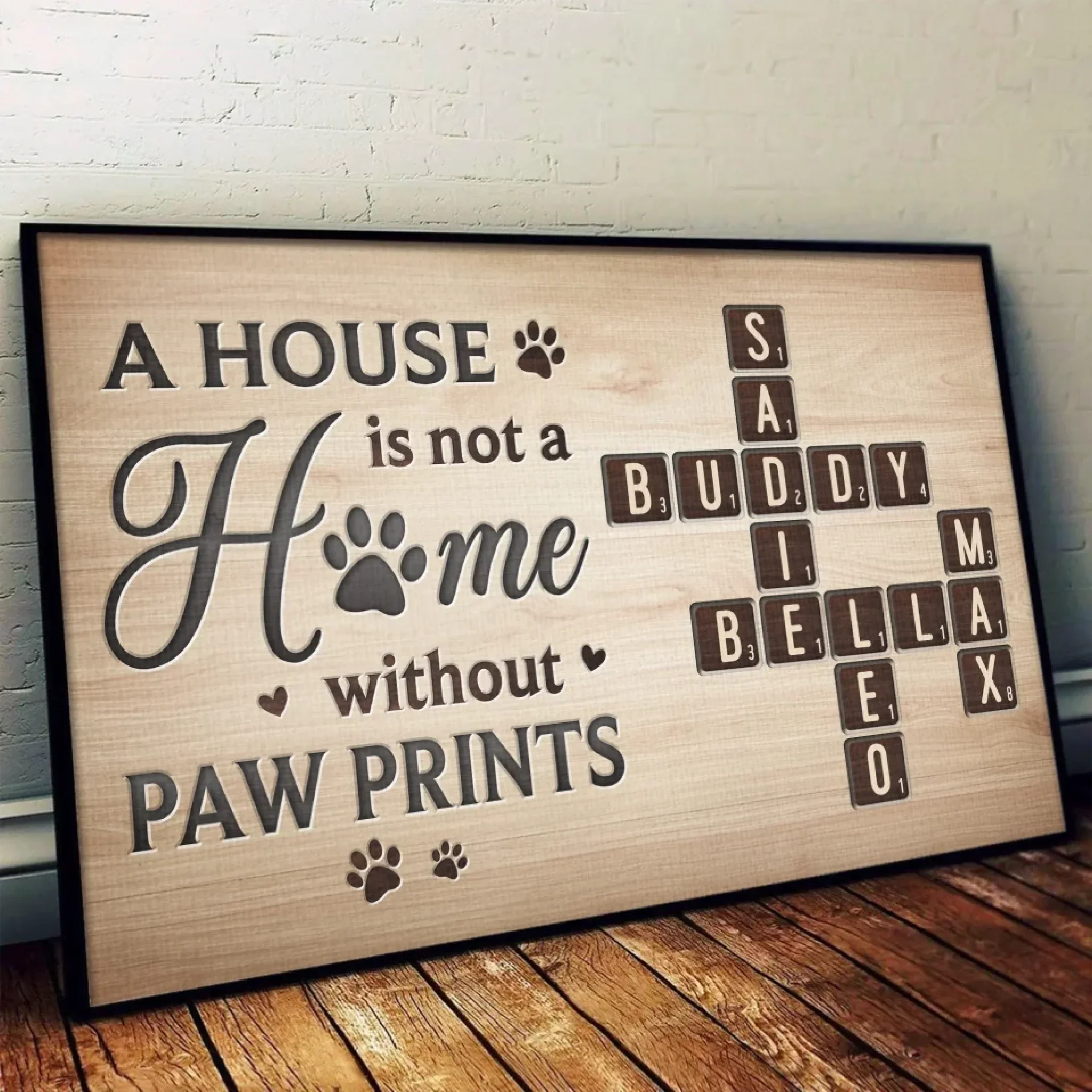 Where Paws Roam, Love Is Always Home - Memorial Personalized Custom Horizontal Poster - Sympathy Gift For Pet Owners, Pet Lovers