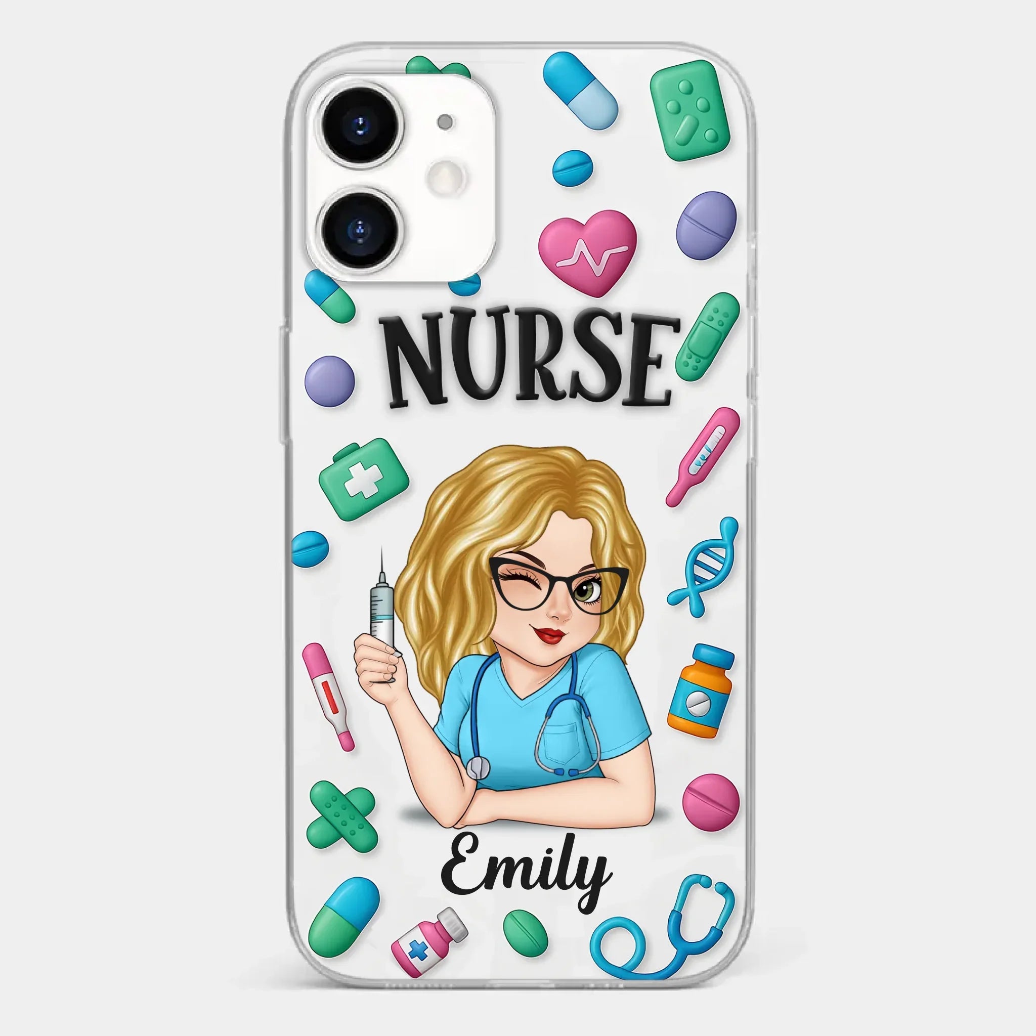 Nurse Life, Best Life - Nurse Personalized Custom 3D Inflated Effect Printed Clear Phone Case - Appreciation, Thank You Gift, Nurse Life, Doctor Life