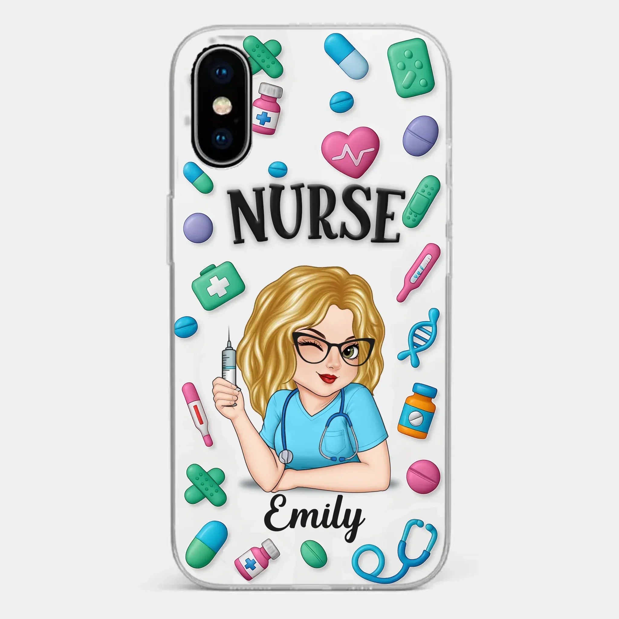 Nurse Life, Best Life - Nurse Personalized Custom 3D Inflated Effect Printed Clear Phone Case - Appreciation, Thank You Gift, Nurse Life, Doctor Life