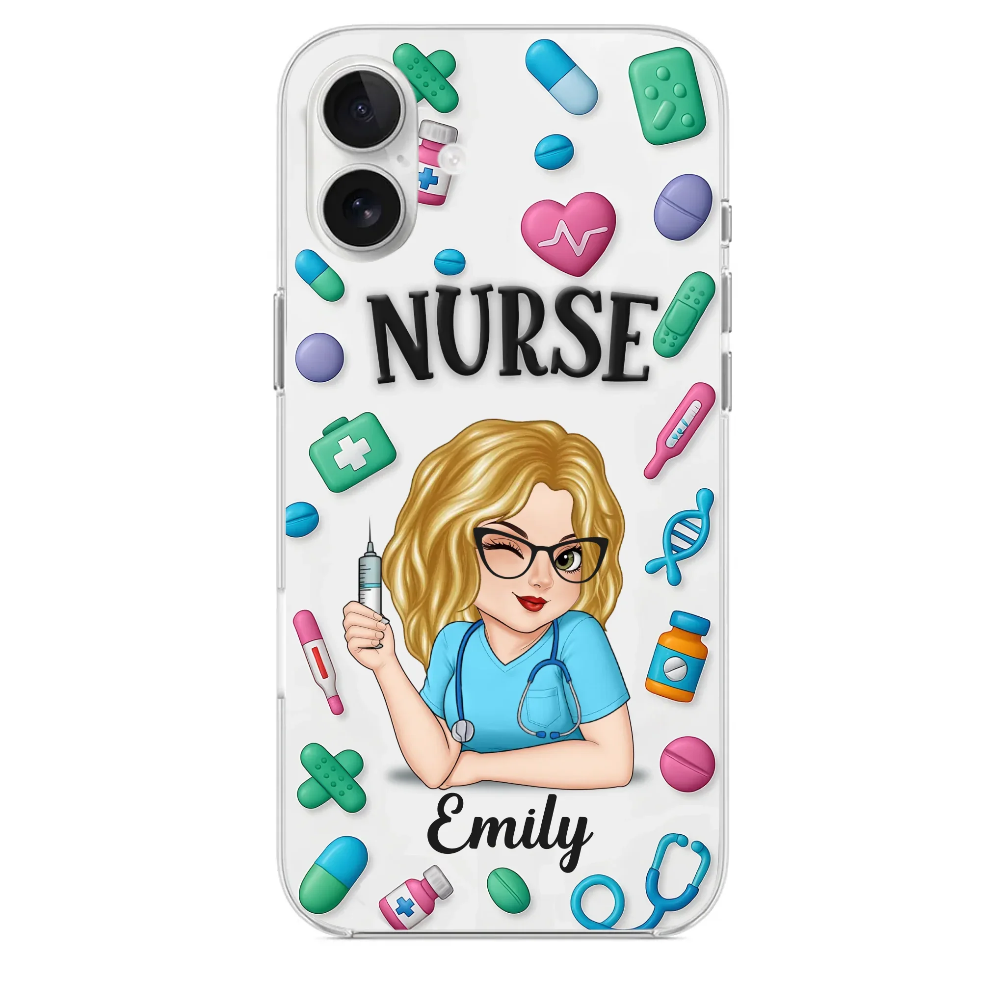 Nurse Life, Best Life - Nurse Personalized Custom 3D Inflated Effect Printed Clear Phone Case - Appreciation, Thank You Gift, Nurse Life, Doctor Life