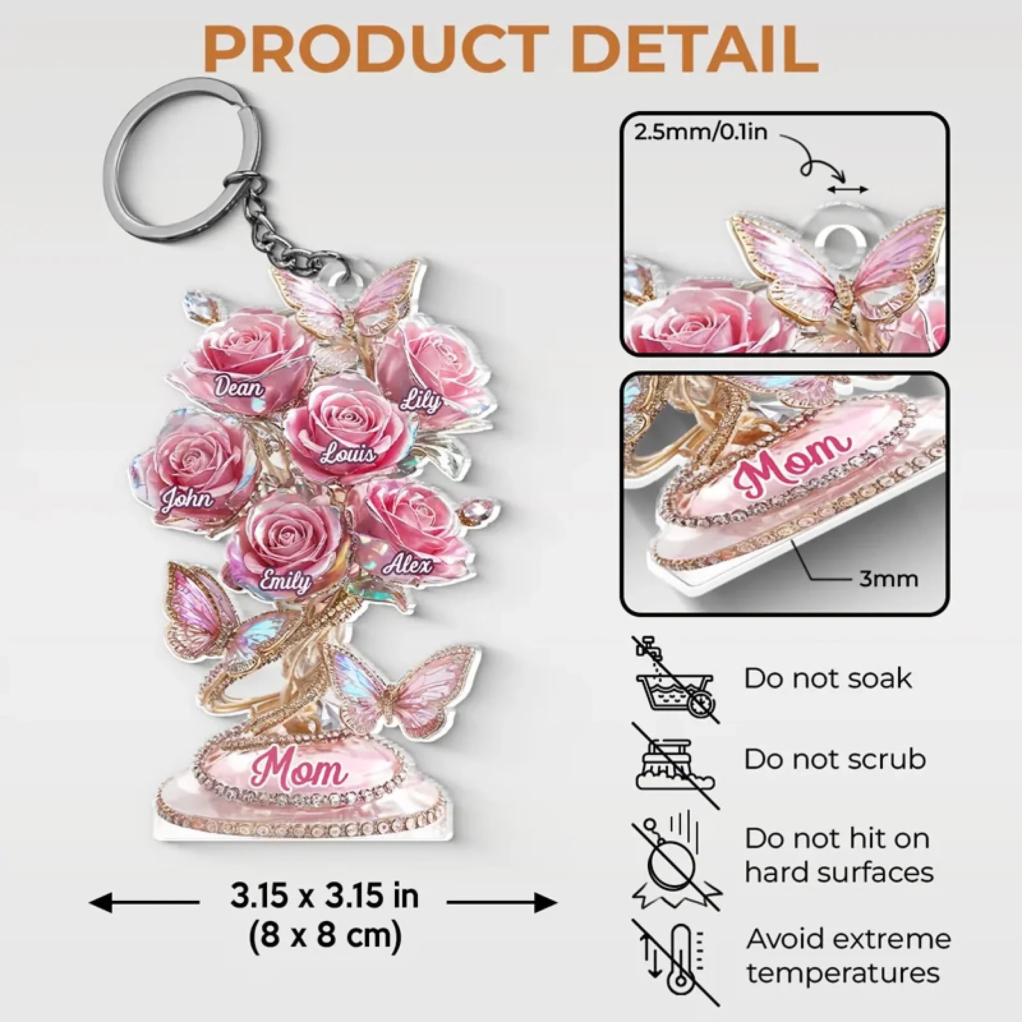 A Garden Of Love Begins With You - Family Personalized Custom Shaped Acrylic Keychain - Mother's Day, Gift For Mom, Grandma