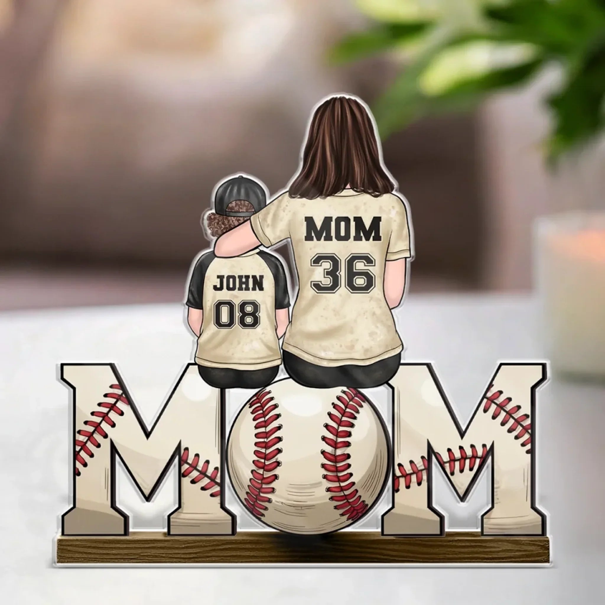 Team Mom, Always In The Game - Family Personalized Custom Acrylic Plaque Custom Shape - Mother's Day, House Warming Gift For Mom, Sport Lovers, Sport Players
