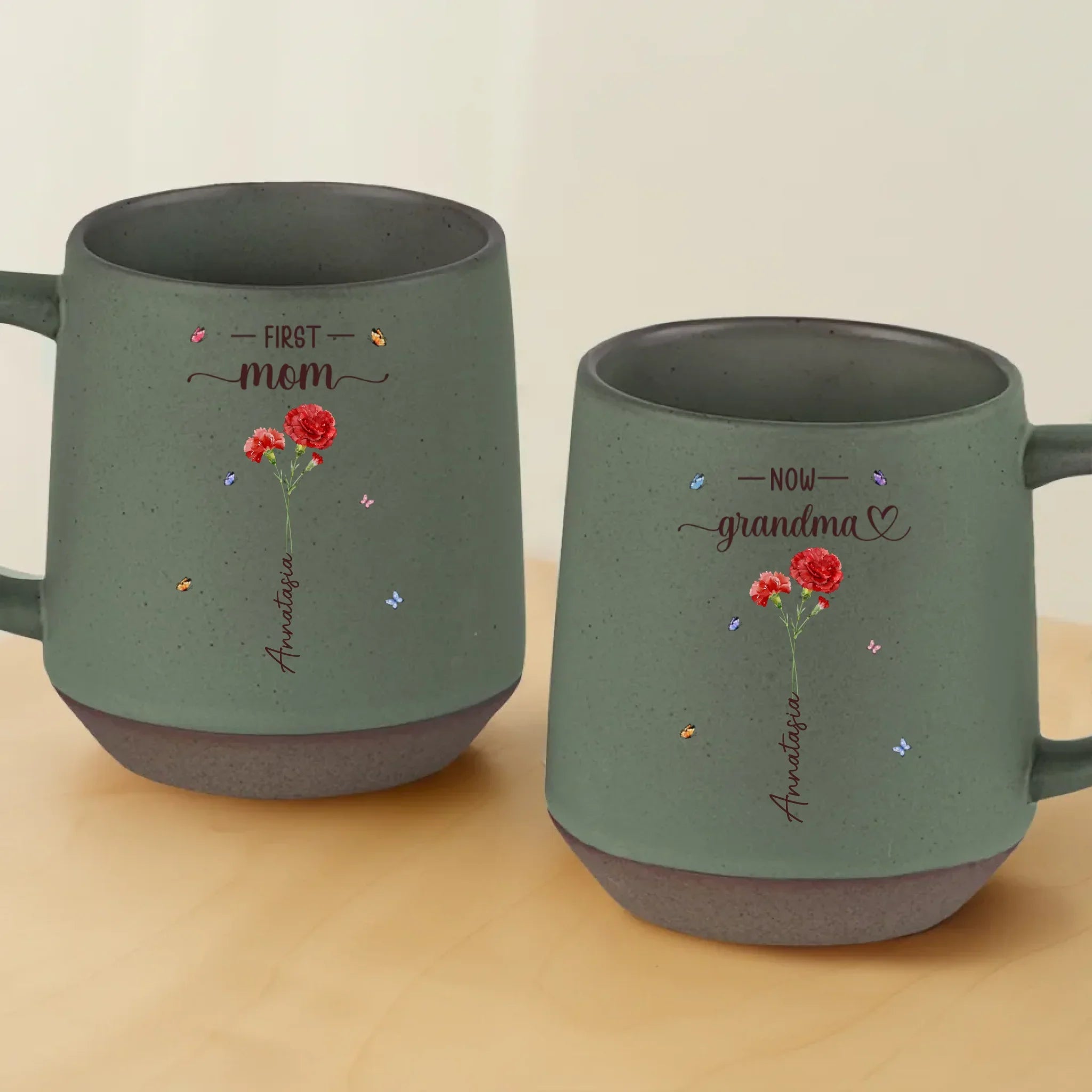 Her Garden Just Keeps Growing - Family Personalized Custom Printed Stoneware 12oz Mug - Mother's Day, Gift For Mom, Grandma