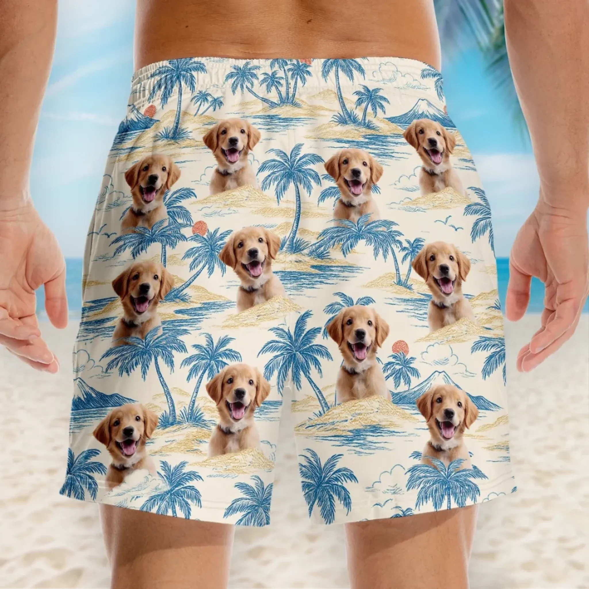 Custom Photo Tropic Like It’s Paw-Sible - Dog & Cat Personalized Custom Tropical Hawaiian Aloha Men Beach Shorts - Summer Vacation Gift For Pet Owners, Pet Lovers