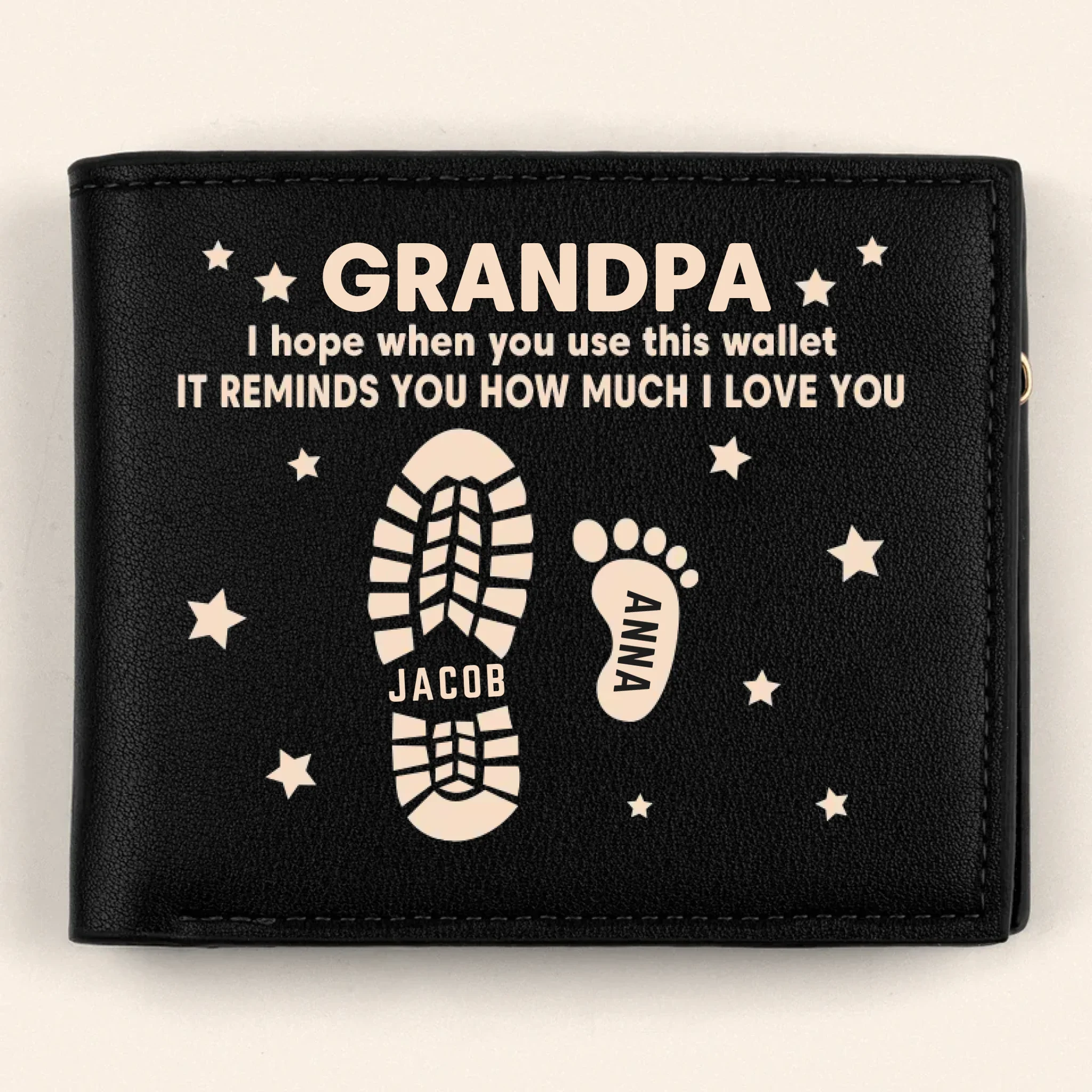 Carry This, And Carry Our Love With You Too - Family Personalized Custom Double-Sided Printed Leather Wallet - Father's Day, Gift For Dad, Grandpa