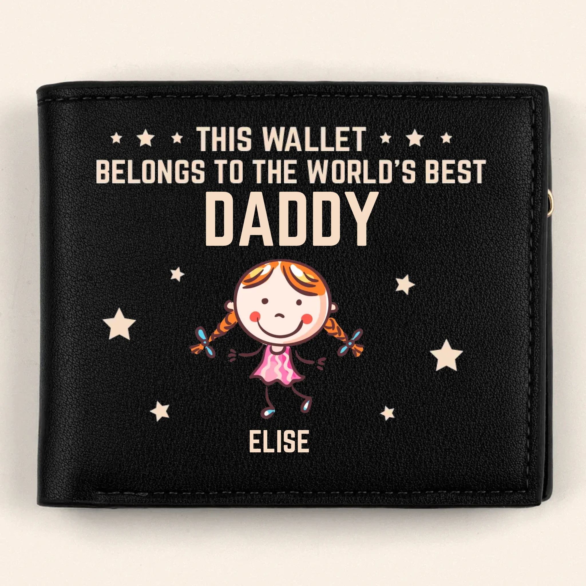 This Wallet Belongs To The World’s Best Daddy - Family Personalized Custom Double-Sided Printed Leather Wallet - Father's Day, Gift For Dad, Grandpa