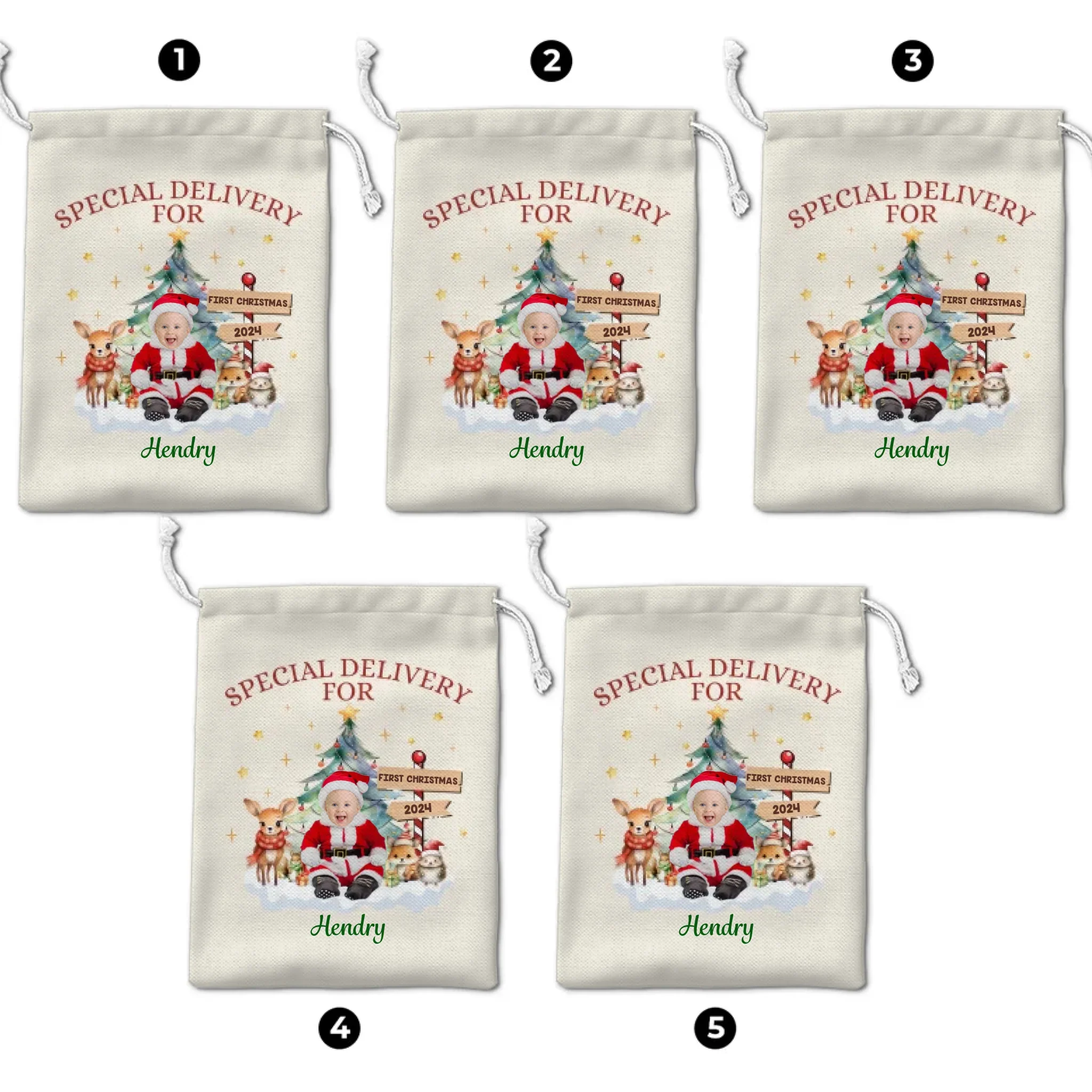 Custom Photo Special Delivery For My Kid - Personalized Custom Christmas Favor Bag - Christmas Gift For Kid