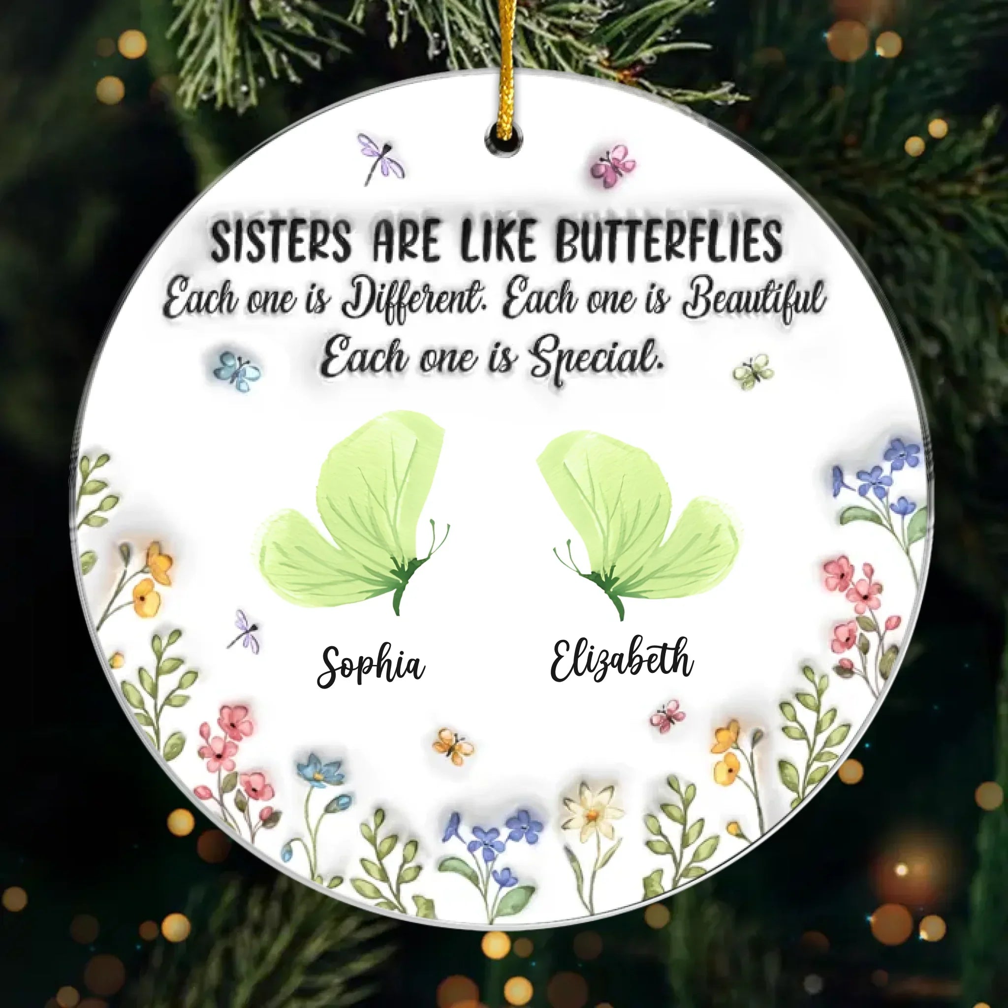 Better Together, Always And Forever - Bestie Personalized Custom 3D Inflated Effect Printed Ornament - Acrylic Custom Shaped - Gift For Best Friends, BFF, Sisters