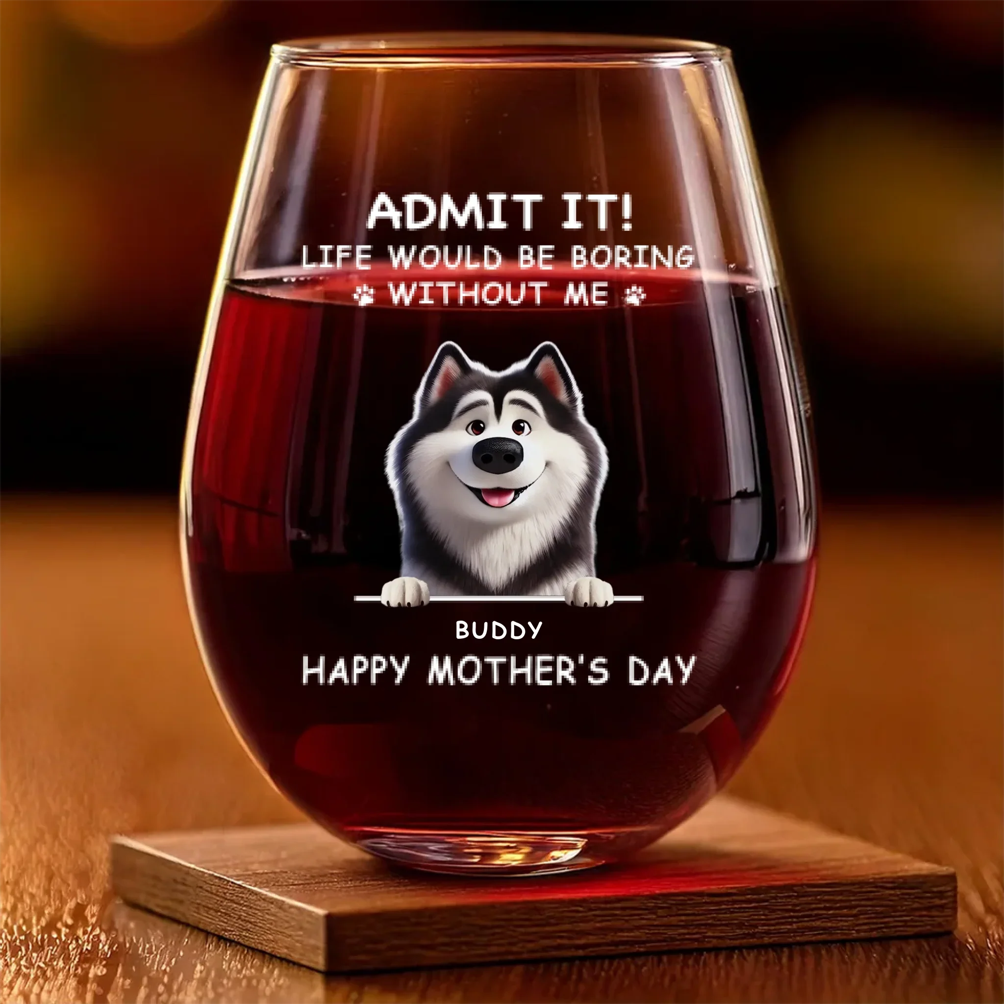 I’m The Reason For The Fur And The Fun - Dog & Cat Personalized Custom Wine Glass - Mother's Day, Gift For Pet Owners, Pet Lovers