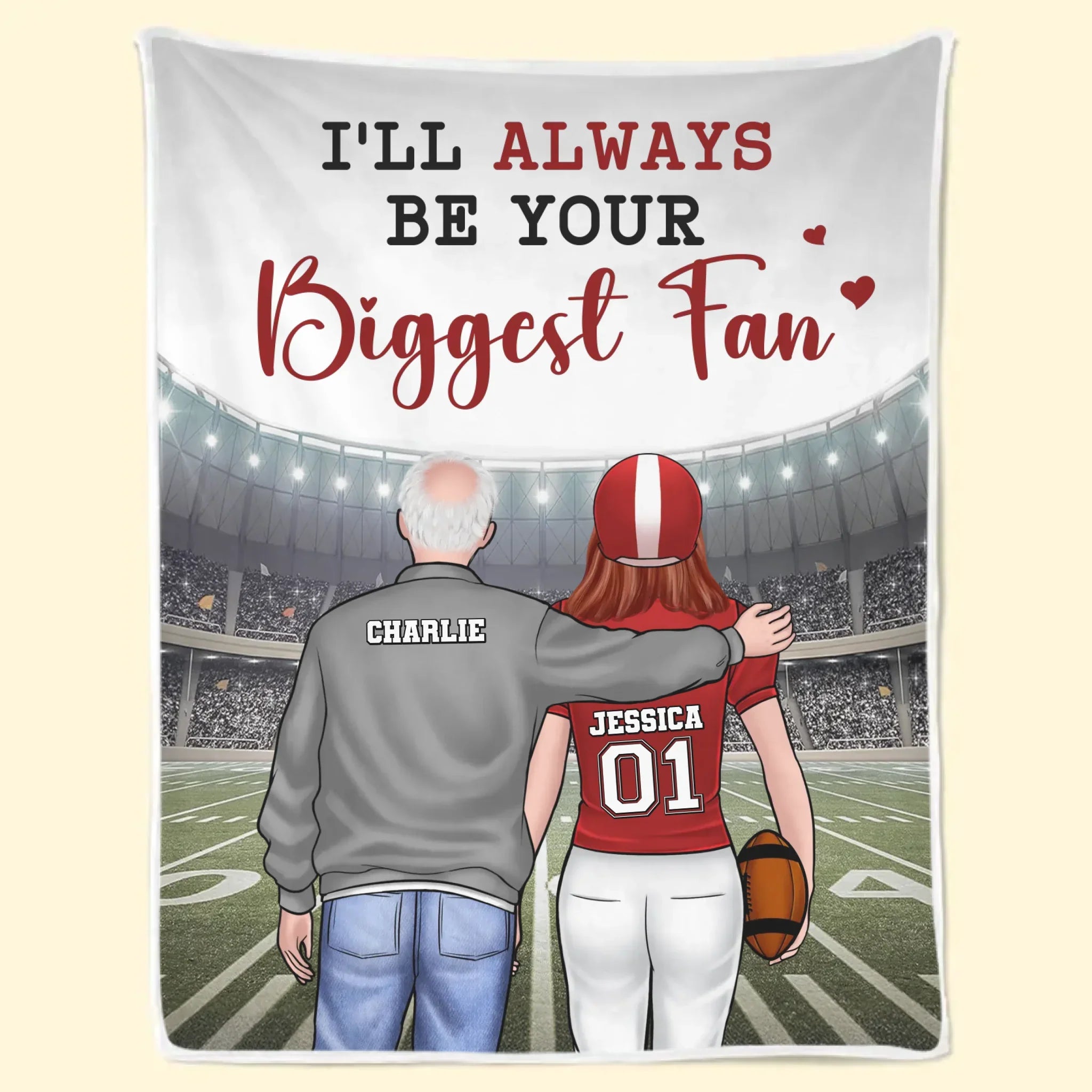 I'll Always Be Your Biggest Fan - Family  Personalized Custom Blanket - Gift For Family Members, Sport Lovers, Sport Players