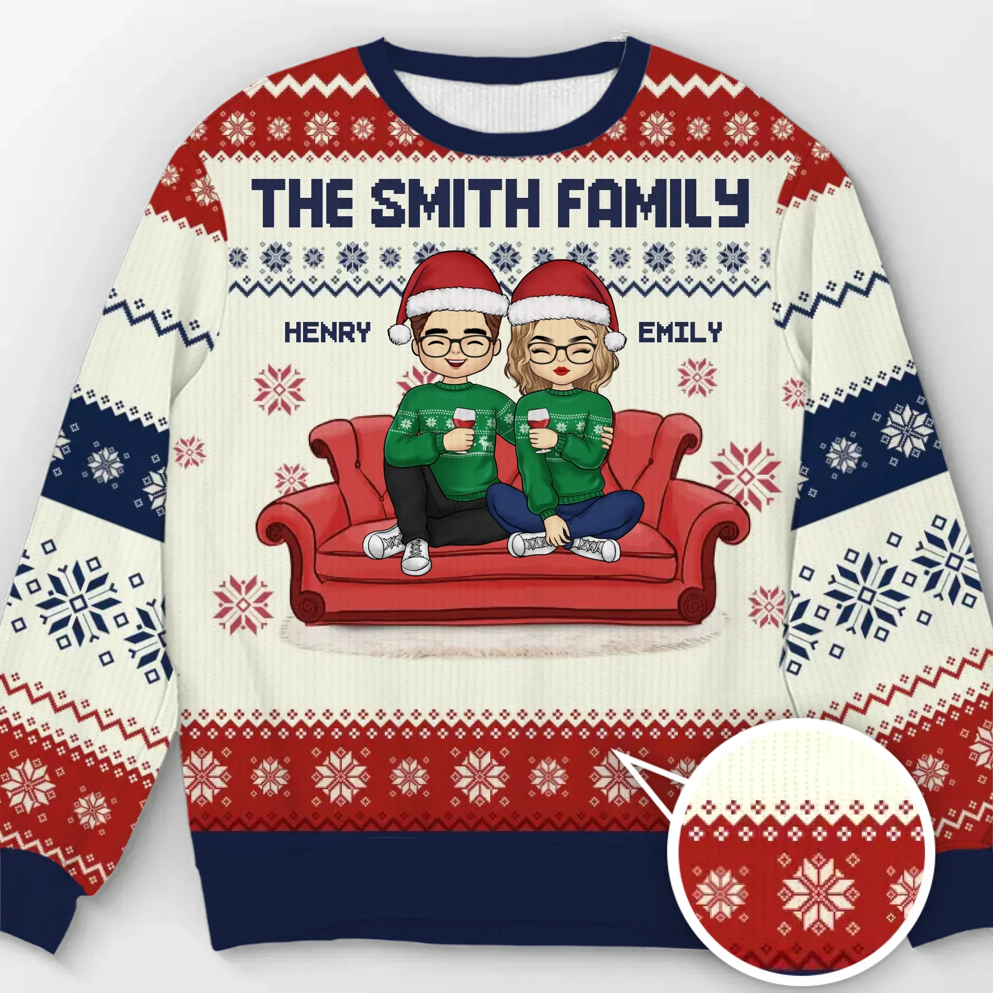 Home Is Where Family And Pets Bring Joy - Family Personalized Custom Ugly Sweatshirt - Unisex Wool Jumper - Christmas Gift For Family Members, Pet Owners, Pet Lovers