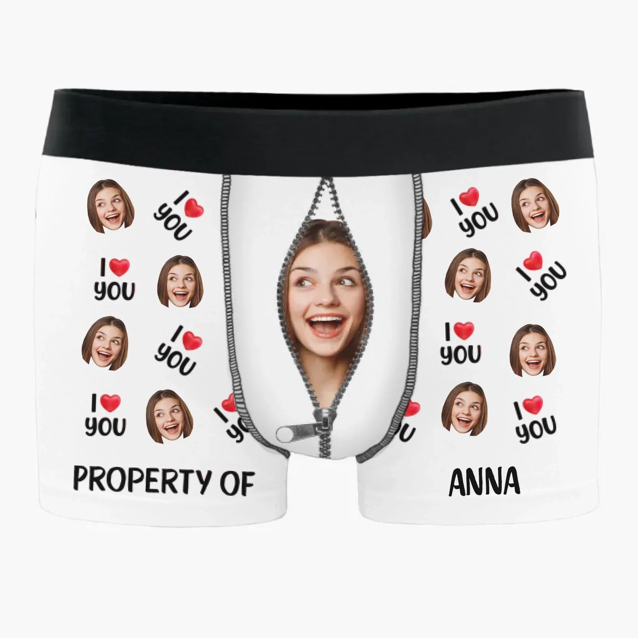 Custom Photo I Love You Always - Couple Personalized Custom Boxer Briefs, Men's Boxers - Gift For Husband Wife, Anniversary