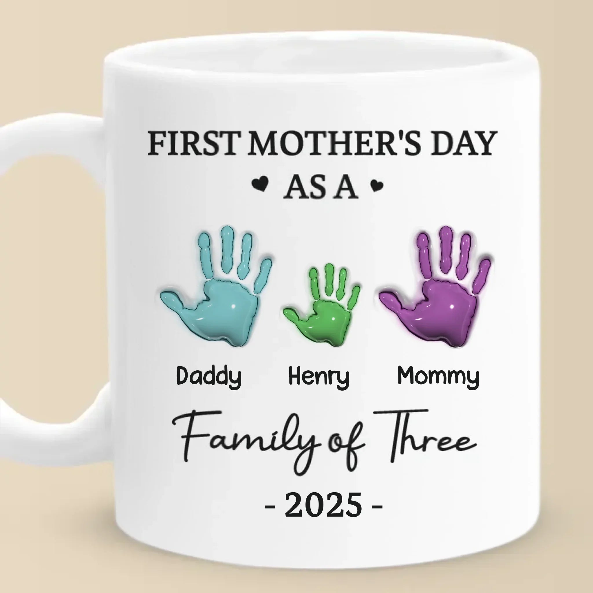 Our First Mother’s Day - Family Personalized Custom 3D Inflated Effect Printed Mug - Mother's Day, Baby Shower Gift, Gift For First Mom