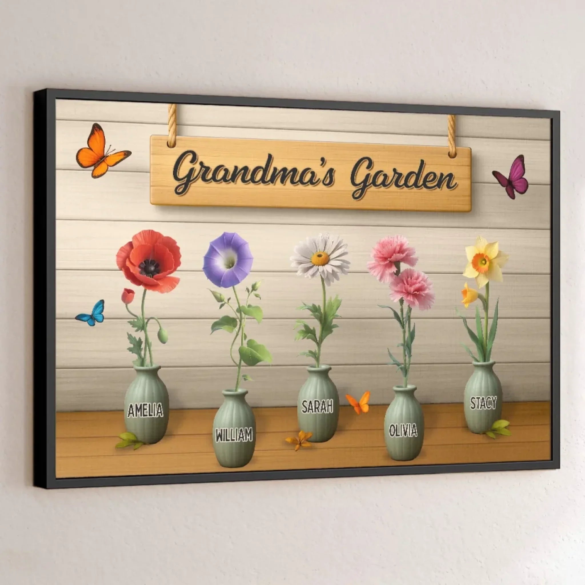 My Garden Of Joy - Family Personalized Custom Horizontal Poster - Mother's Day, Gift For Mom, Grandma