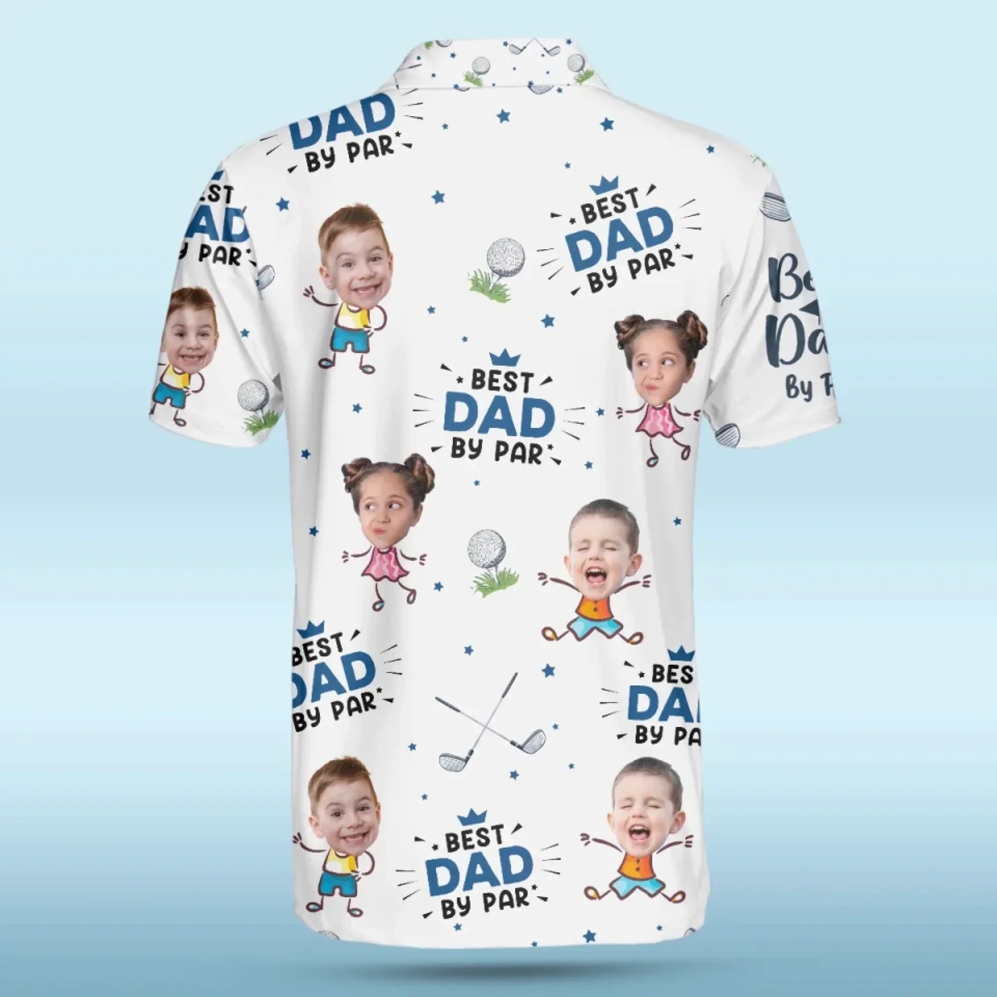 Custom Photo Greatest Dad On The Green - Family Personalized Custom All Over Print Polo Shirt - Father's Day, Gift For Dad, Sport Lovers, Sport Players