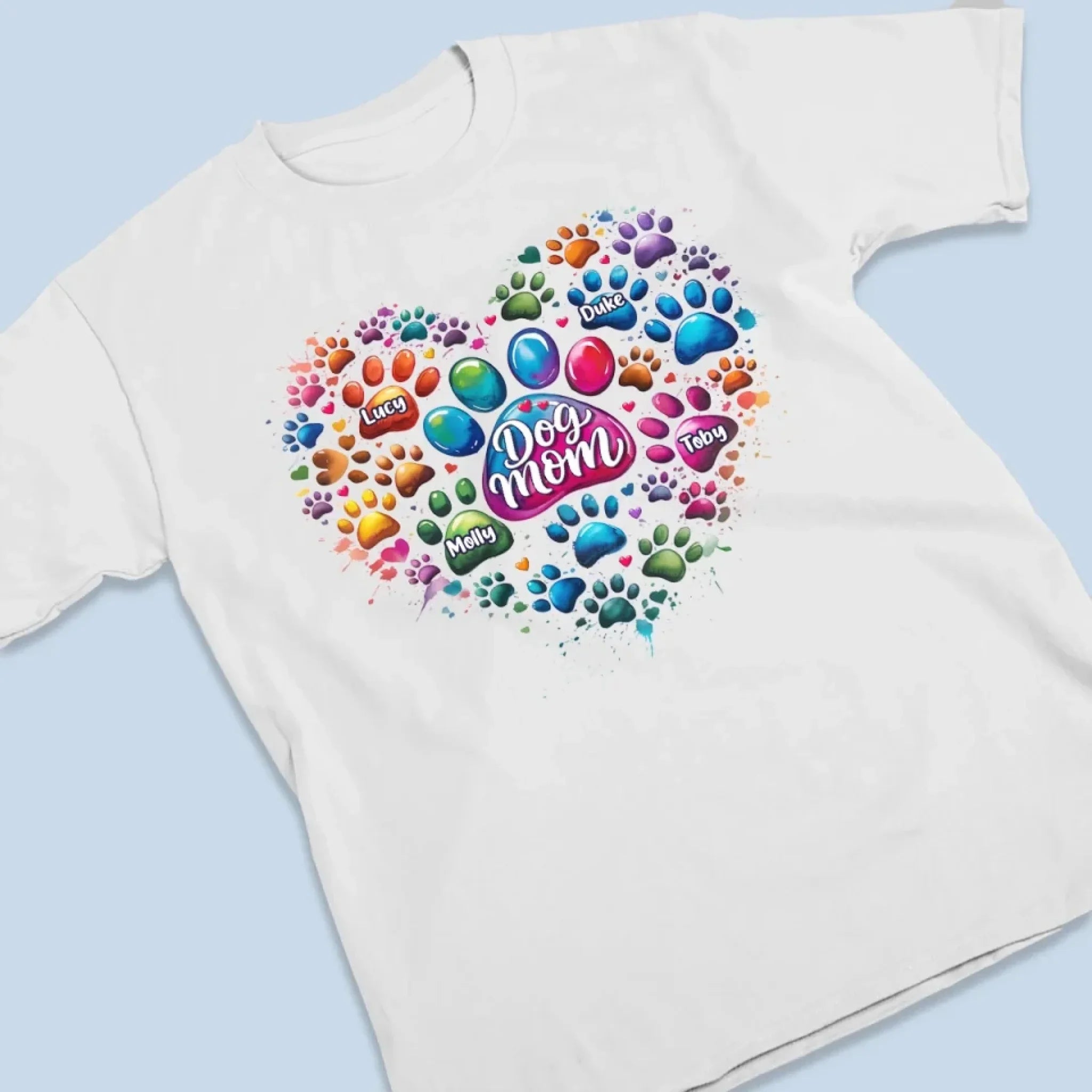 Pawfectly Colorful Heart -  Dog Personalized Custom Unisex T-shirt, Premium T-shirt, Hoodie - Mother's Day, Gift For Pet Owners, Pet Lovers