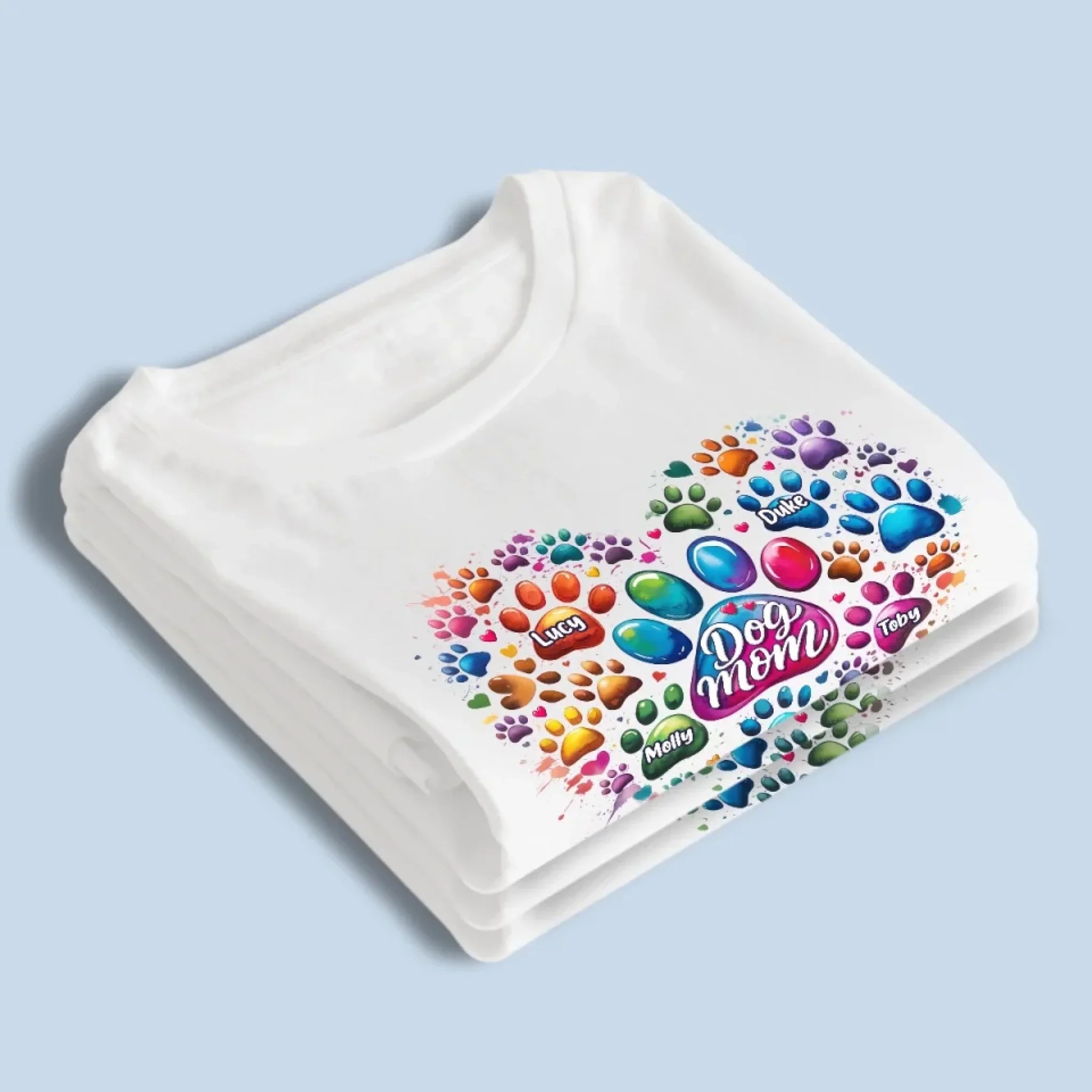 Pawfectly Colorful Heart -  Dog Personalized Custom Unisex T-shirt, Premium T-shirt, Hoodie - Mother's Day, Gift For Pet Owners, Pet Lovers