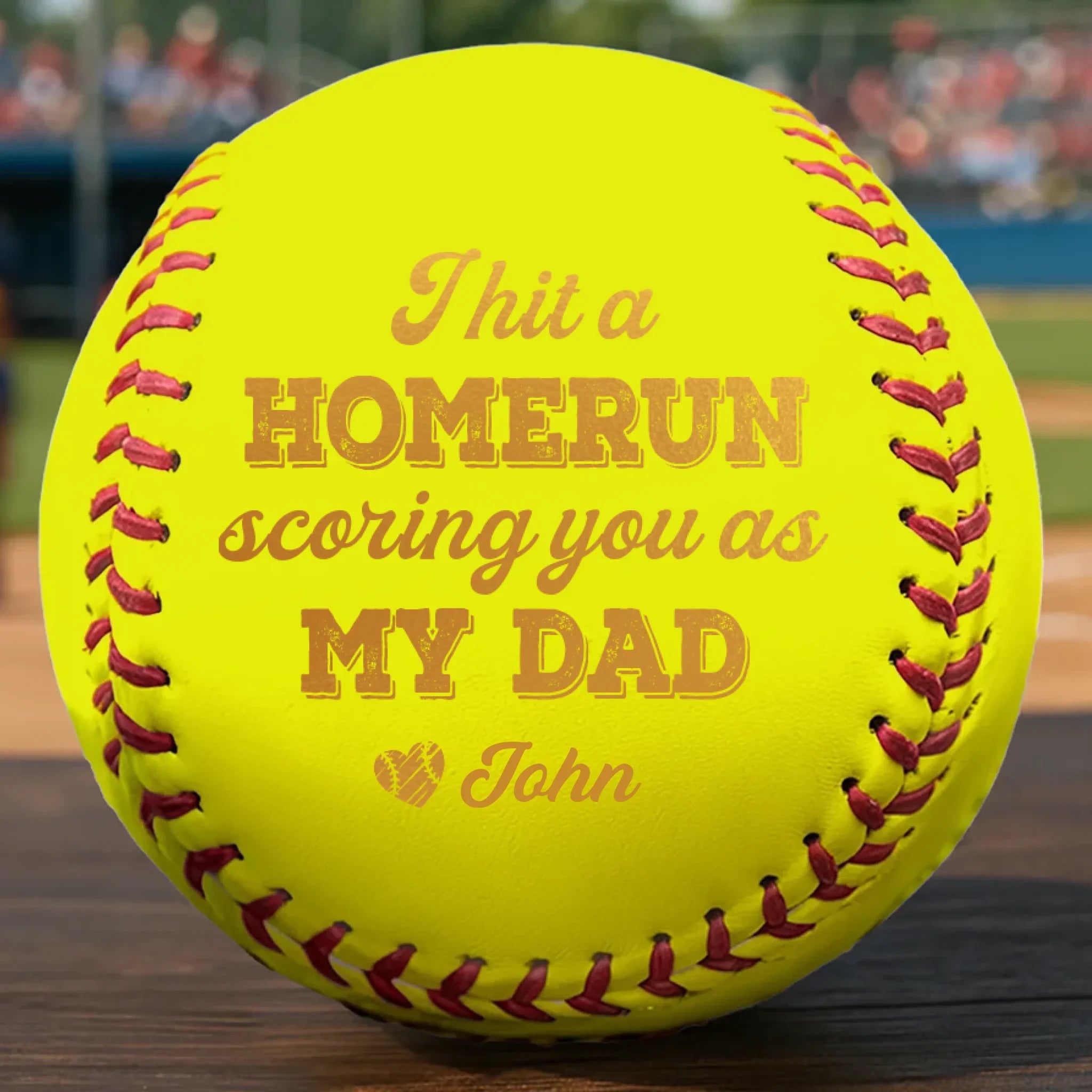 I Hit A Homerun Scoring You As My Dad - Family Personalized Custom Leather Baseball - Father's Day, Gift For Dad, Sport Lovers, Sport Players