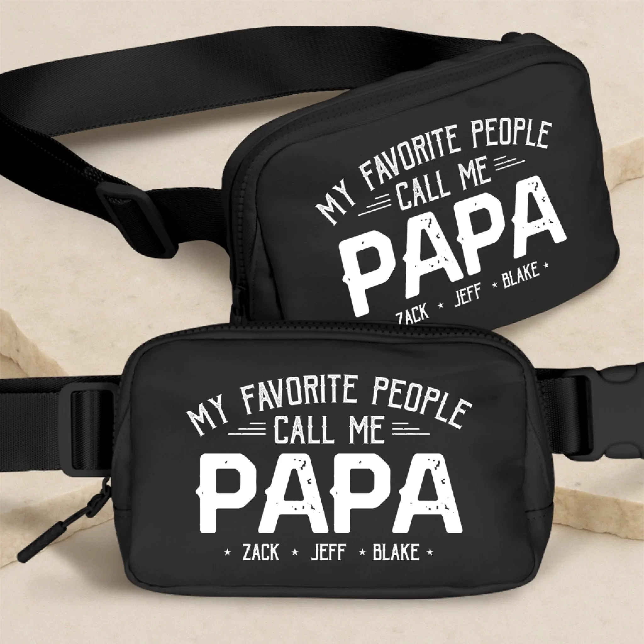 My Favorite People Call Me Papa - Family Personalized Custom Crossbody & Waist Bag - Father's Day, Gift For Dad, Grandpa