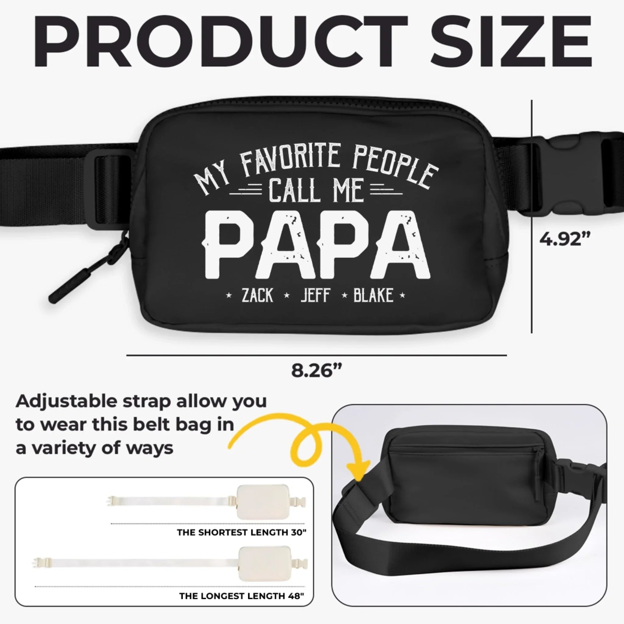 My Favorite People Call Me Papa - Family Personalized Custom Crossbody & Waist Bag - Father's Day, Gift For Dad, Grandpa