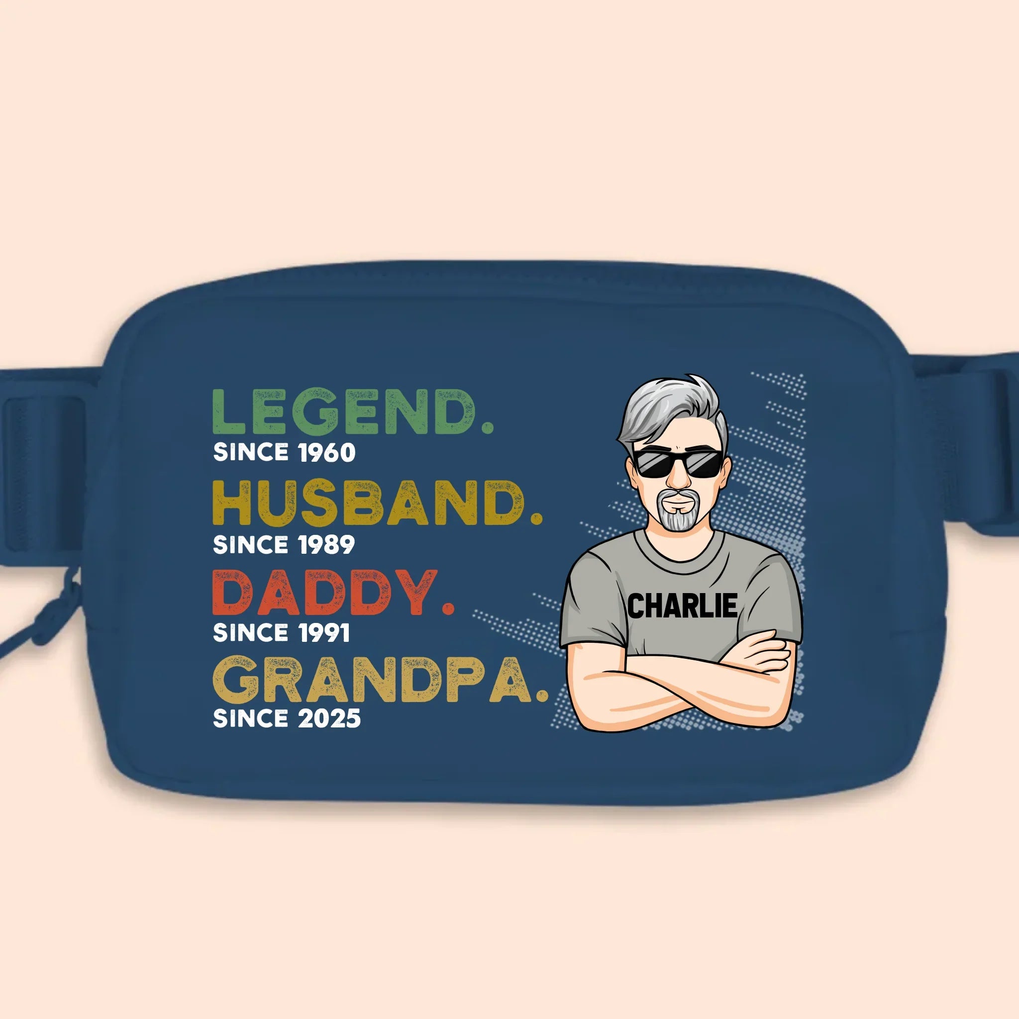 A Legacy In Motion - Family Personalized Custom Crossbody & Waist Bag - Father's Day, Gift For Dad, Grandpa
