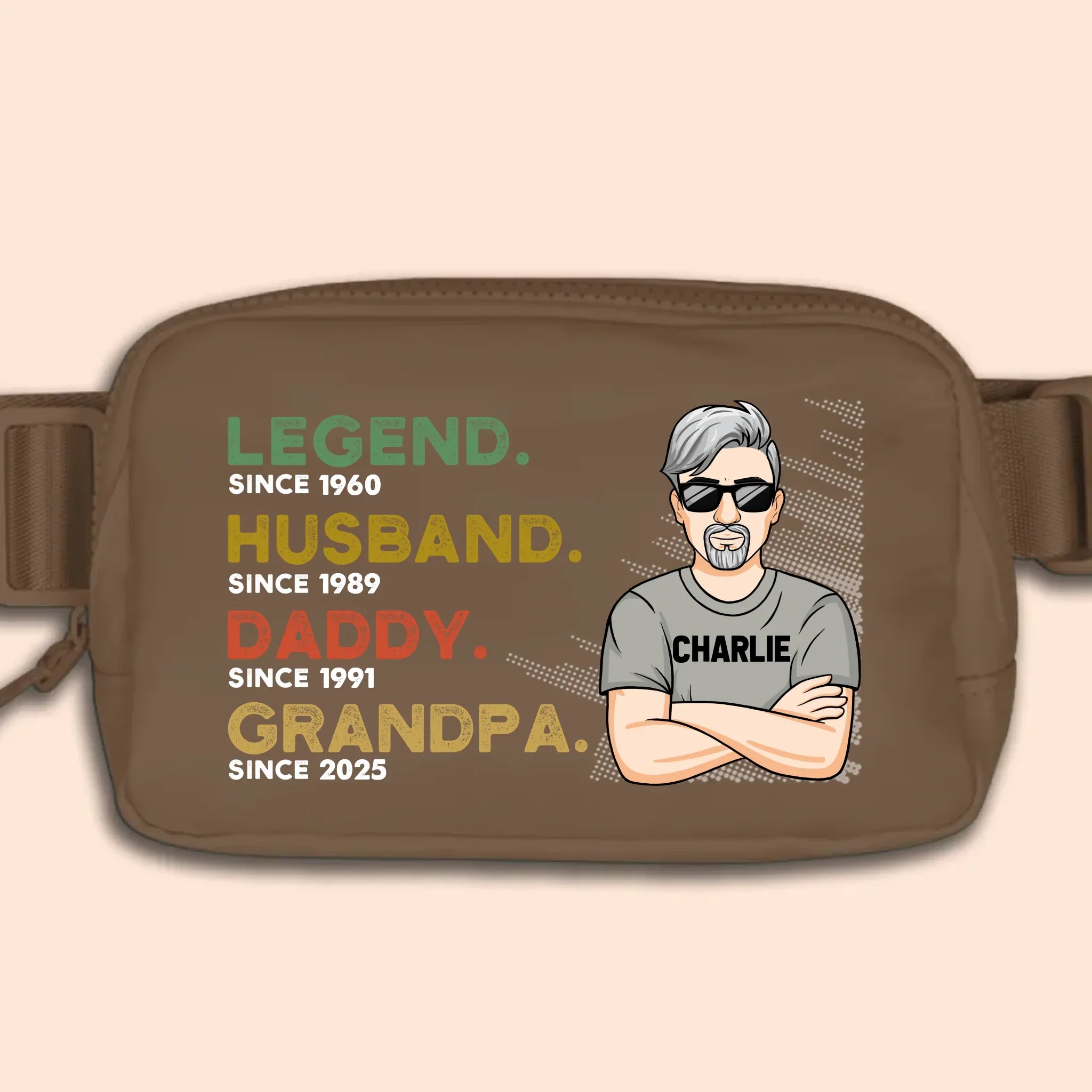 A Legacy In Motion - Family Personalized Custom Crossbody & Waist Bag - Father's Day, Gift For Dad, Grandpa