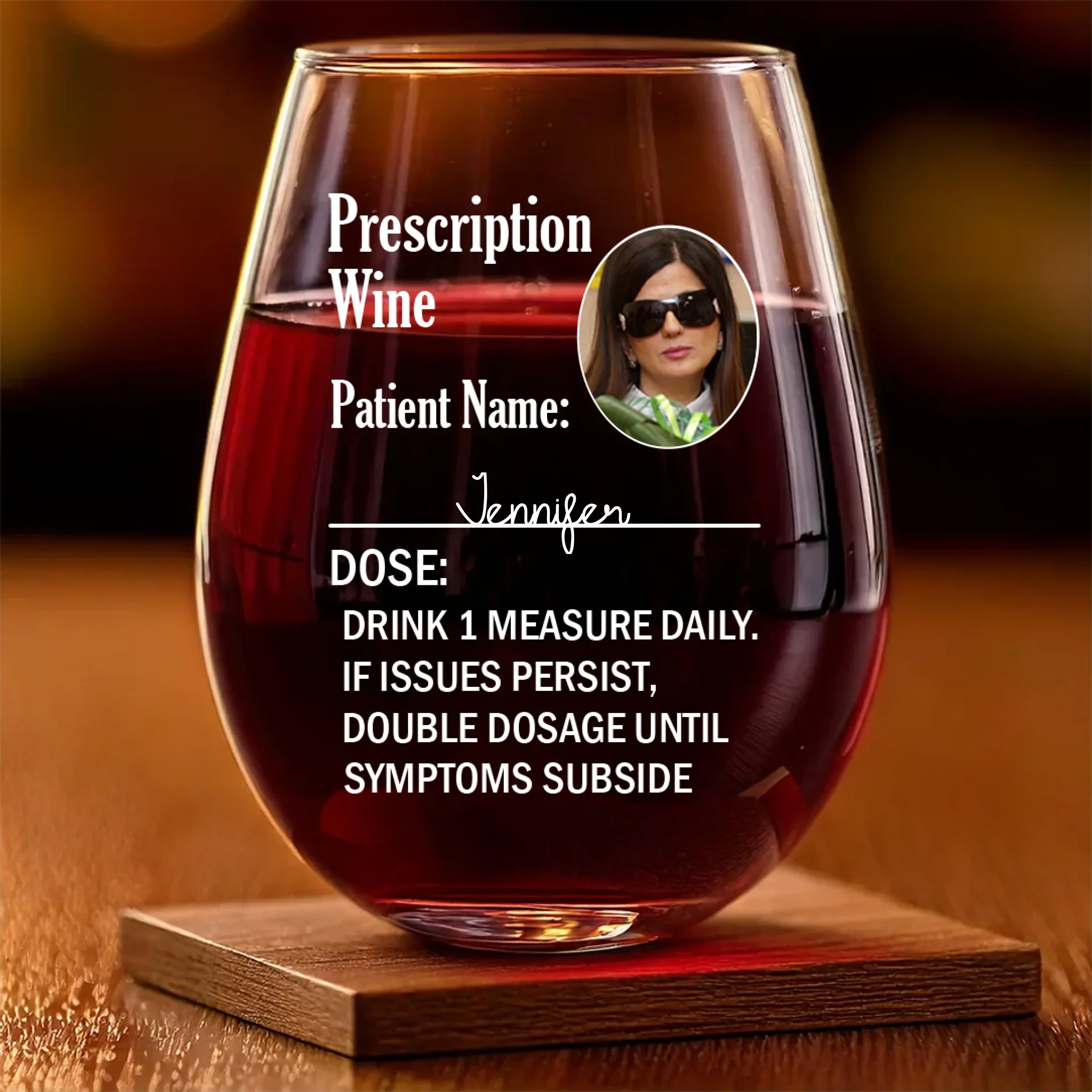 Custom Photo Doctor’s Orders, Sip And Relax - Family Personalized Custom Wine Glass - Gift For Yourself, Best Friends, Siblings, Family Members