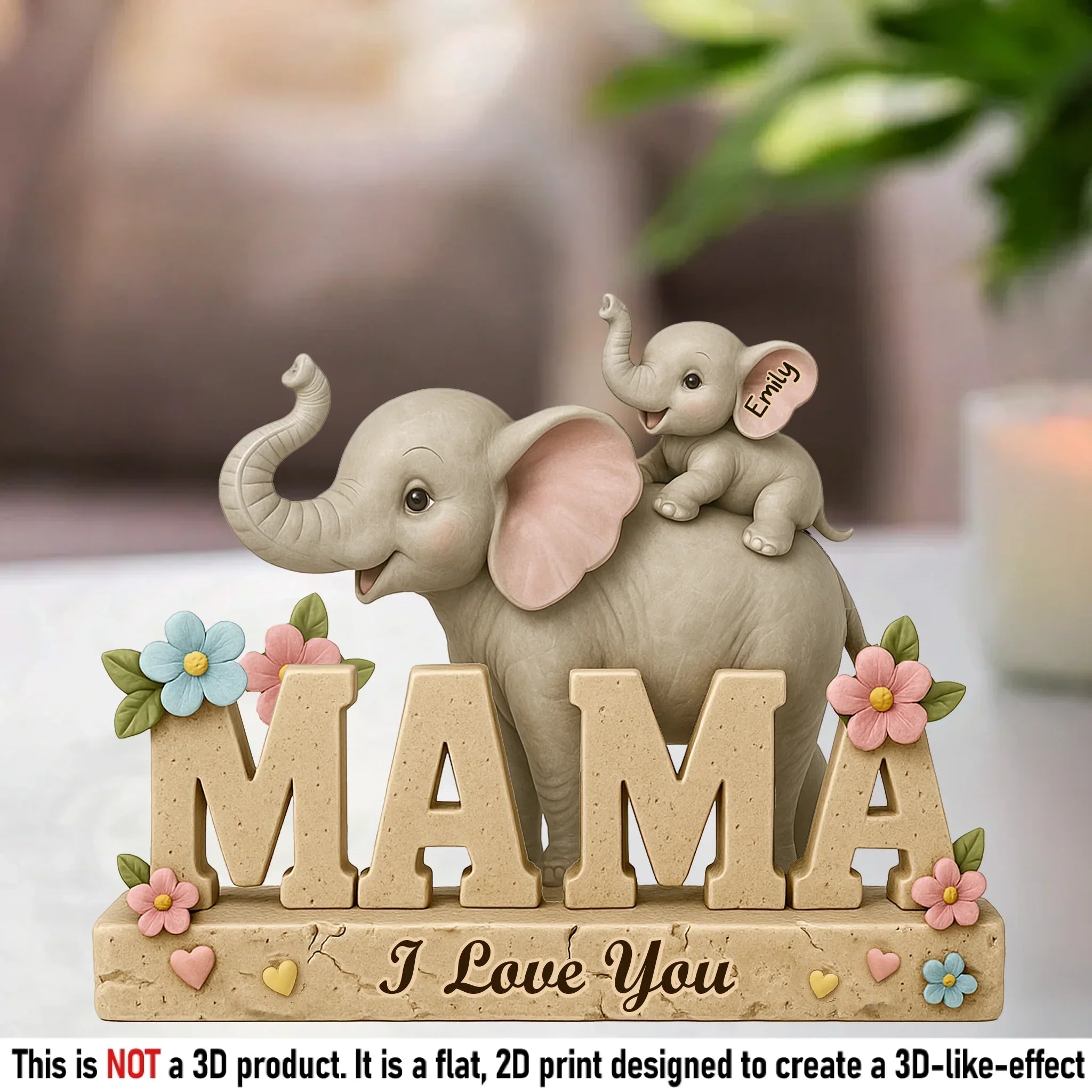 Love You A Ton, Mama - Family Personalized Custom Acrylic Plaque Custom Shape - Mother's Day, Gift For Mom